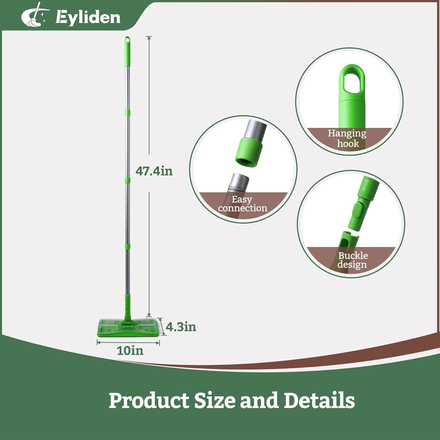 Eyliden Mop Kit with 24 Refills for Multi-Surface Floors