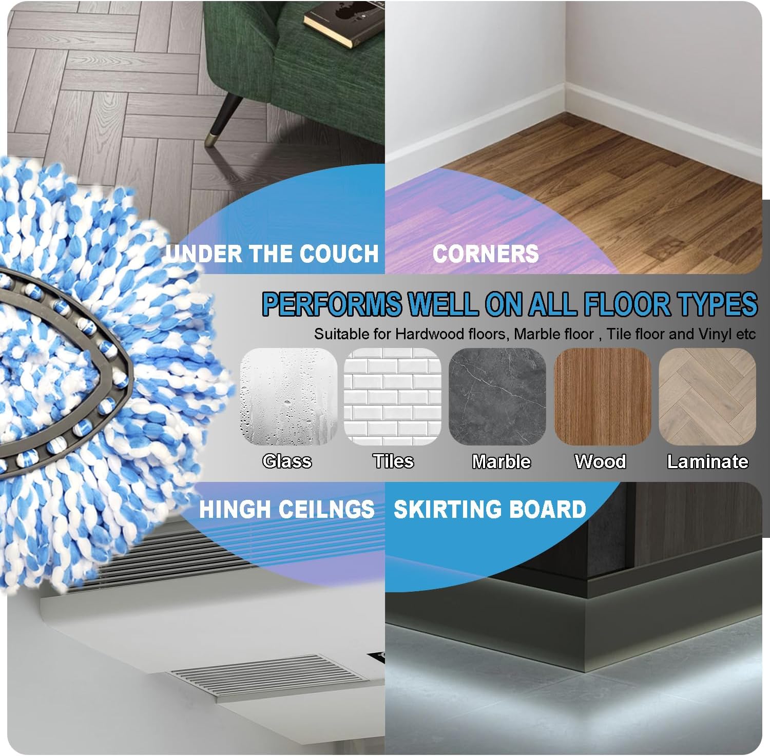O-Cedar Spin Mop Replacement Head Super Soft Microfiber Machine Washable