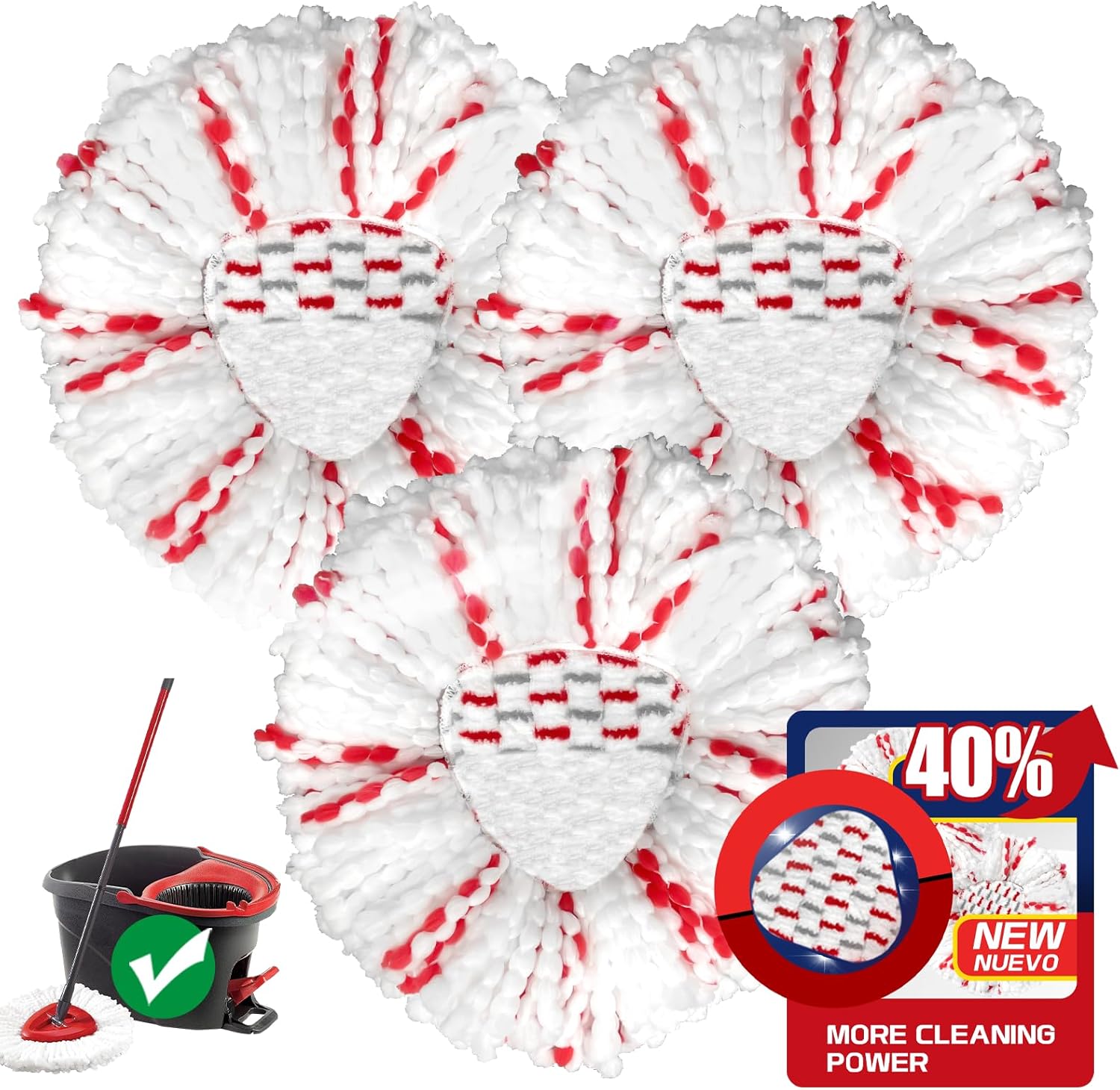 Compact High-Power 40 Mop Head Replacement