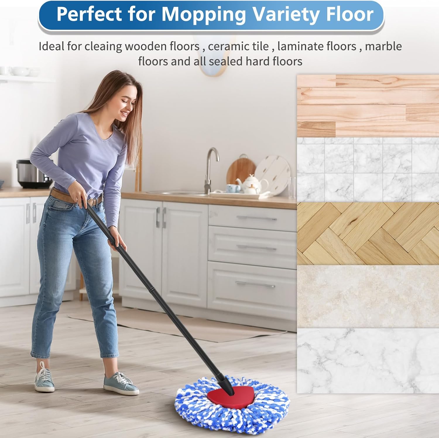 4-Pack RinseClean Spin Mop Heads for 2-Tank System