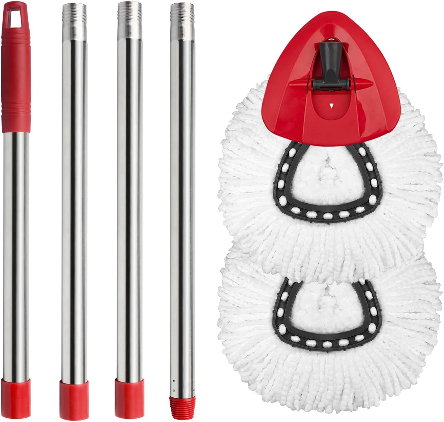 Two-Piece Mop Set for Perfect Cleaning with Microfiber Heads