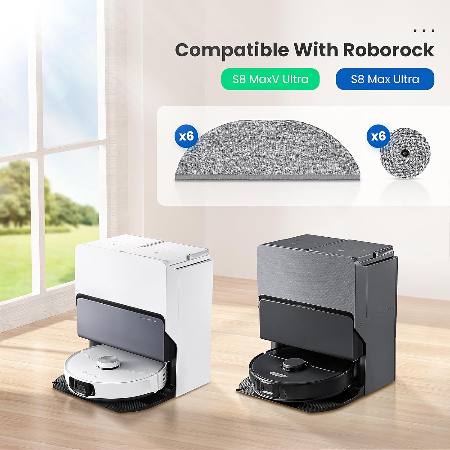 Roborock S8 Max Ultra Replacement Mop Pads with Sonic vibrating Edge Mops