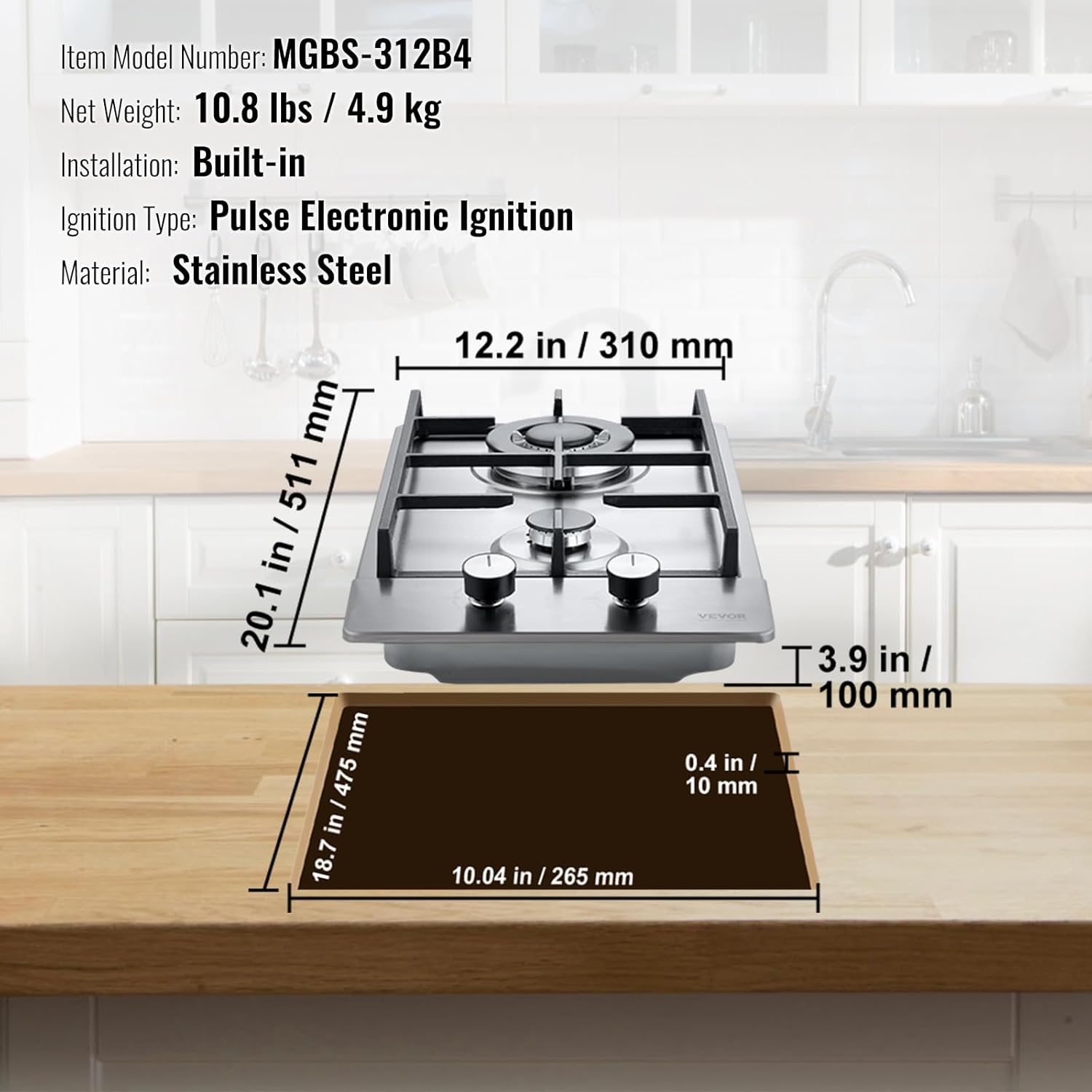 Efficient Dual Fuel Gas Cooktop