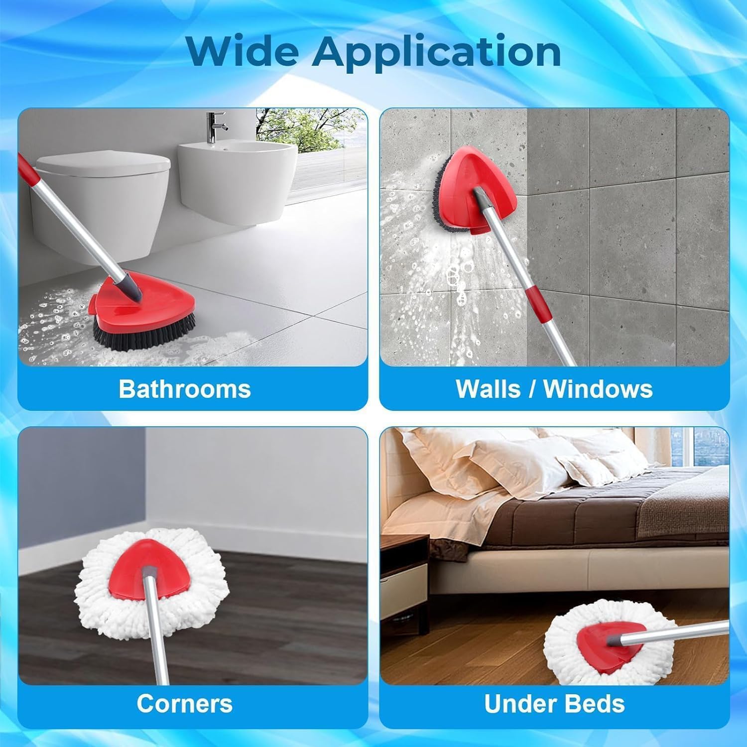 Replacement Heads and Brush Set for O Cedar EasyWring Mop System