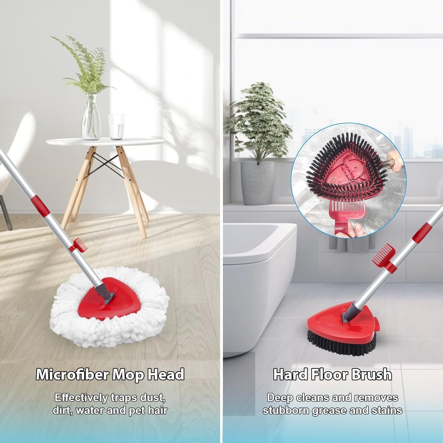 Replacement Heads and Brush Set for O Cedar EasyWring Mop System