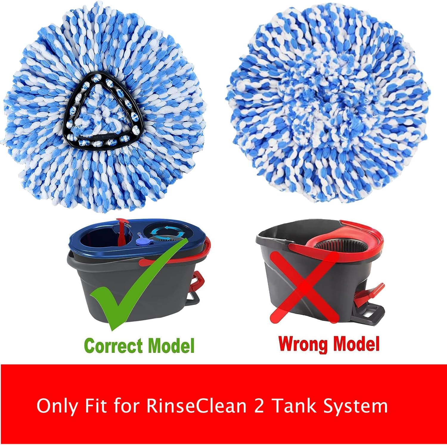 Premium Microfiber Mop Heads for Ocedar RinseClean 2 Tank System