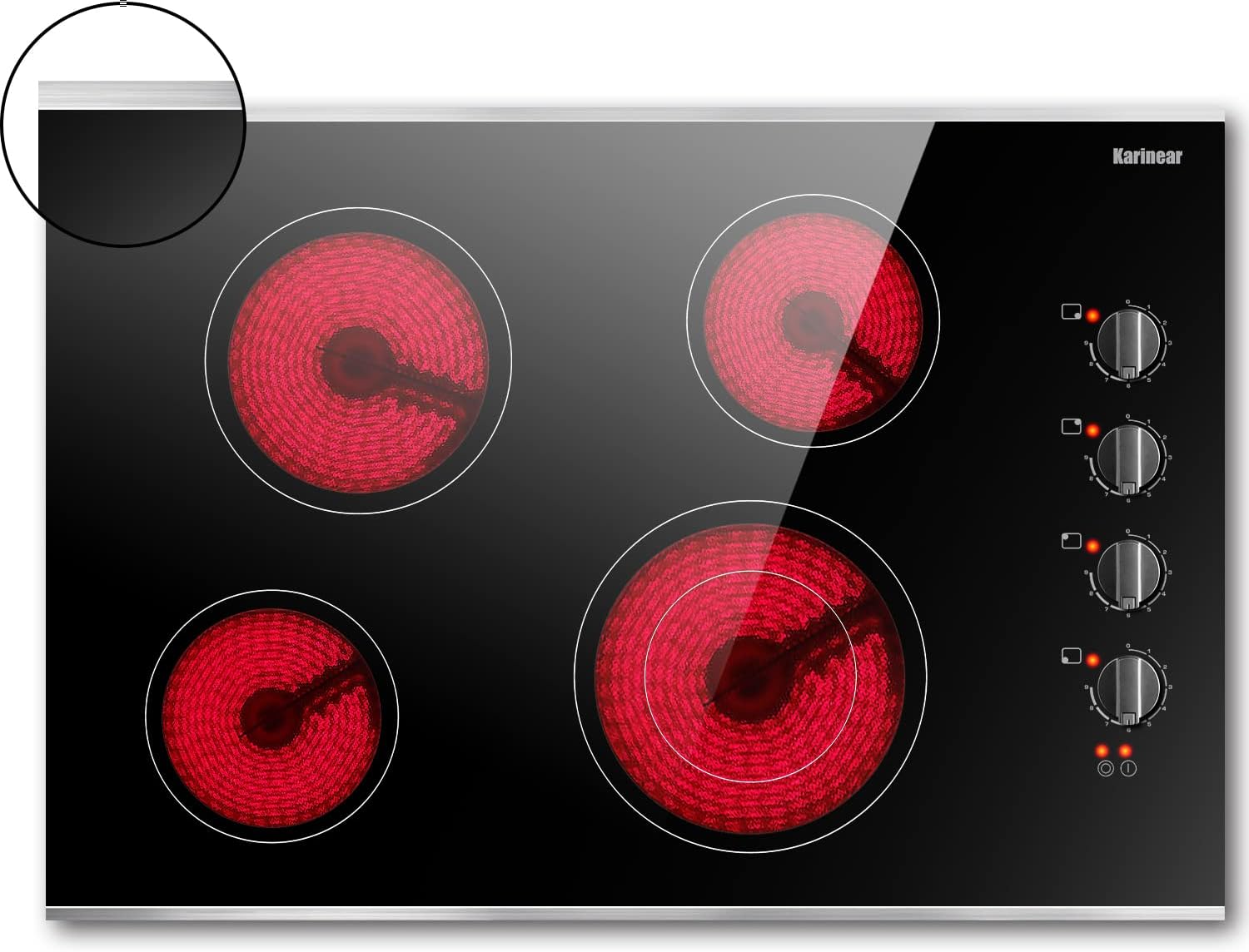 Secure 30-inch Electric Cooktop Built-In Safety