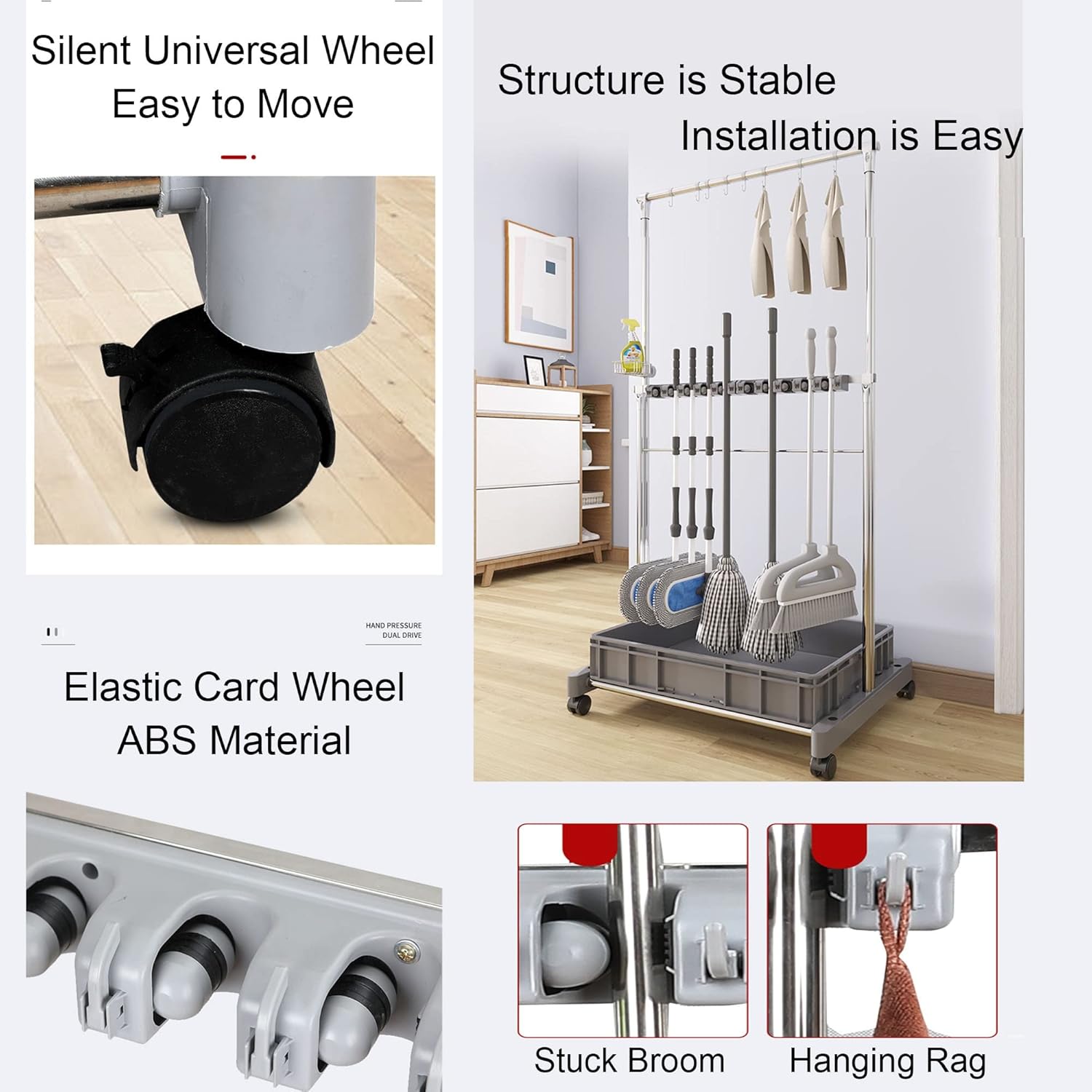 Versatile Mop Holder for Efficient Cleaning