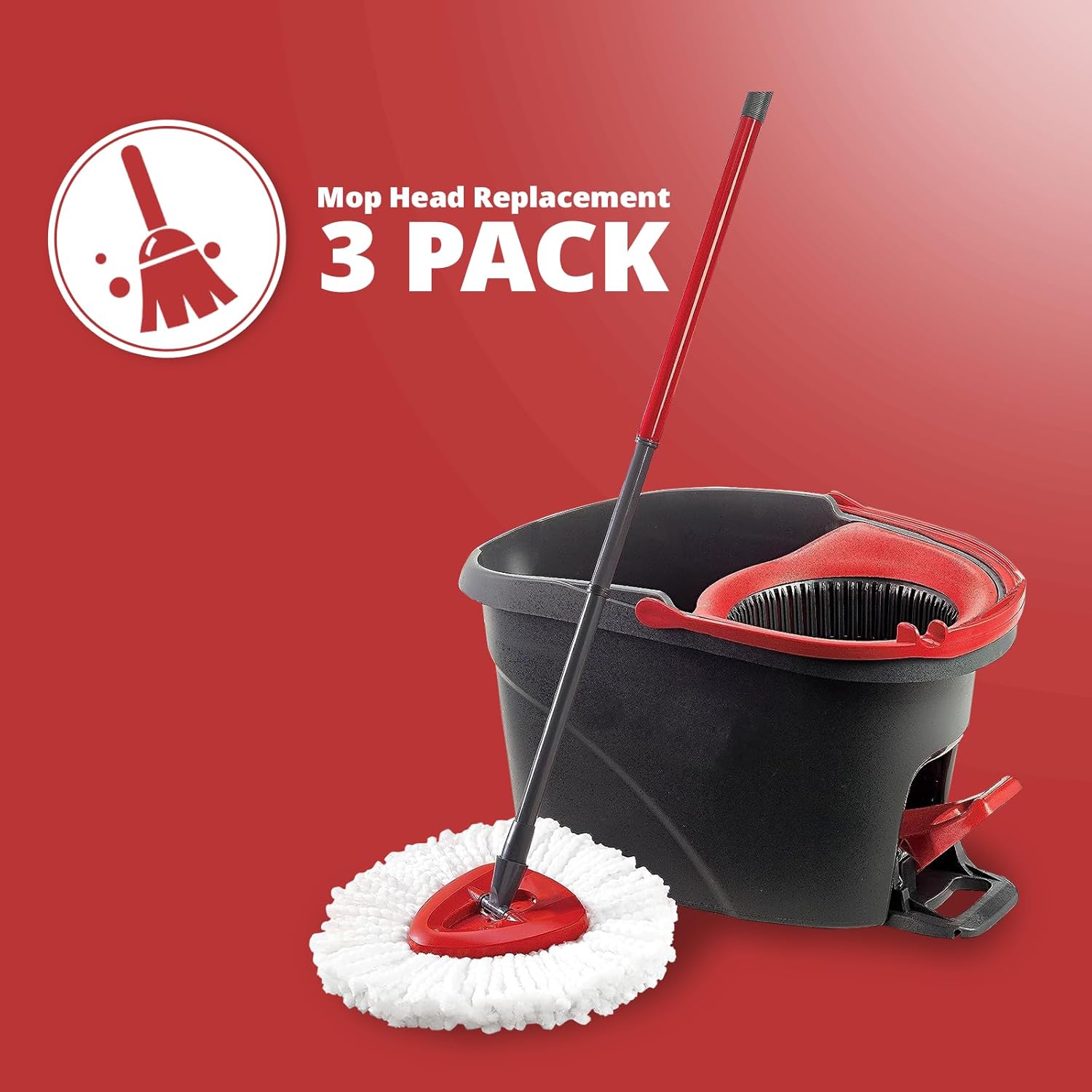 3-Piece Premium Microfiber Mop Replace Head EasyWring 1-Tank System Machine Washable