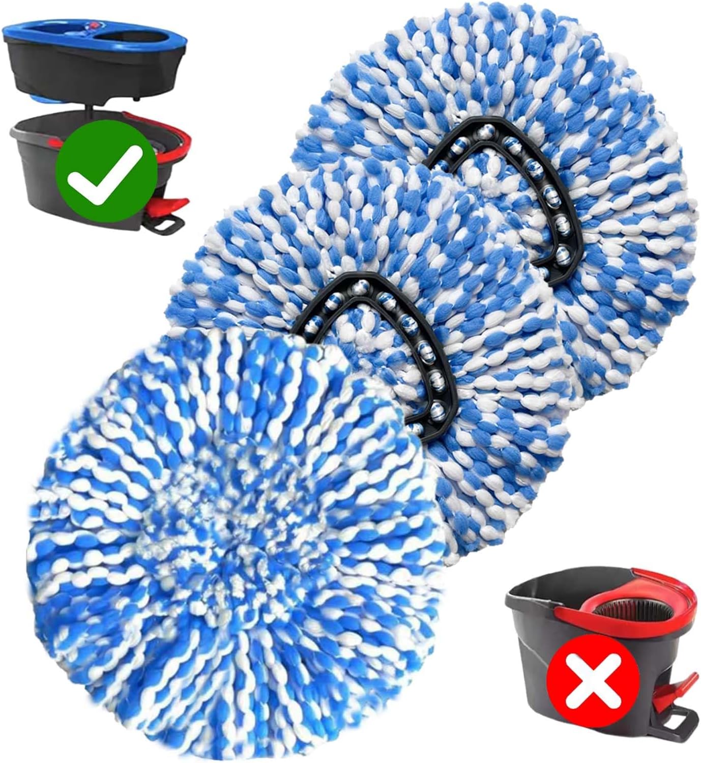 3-Piece Fluffy Microfiber Mop Heads