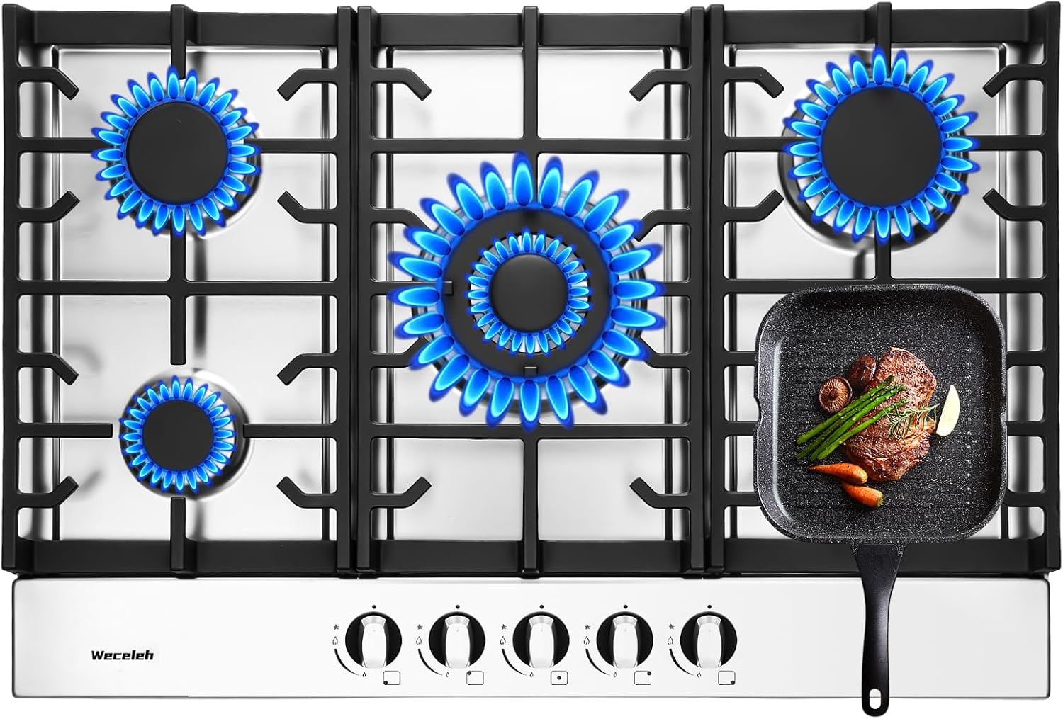 30 inch built-in gas stove top for modern kitchen