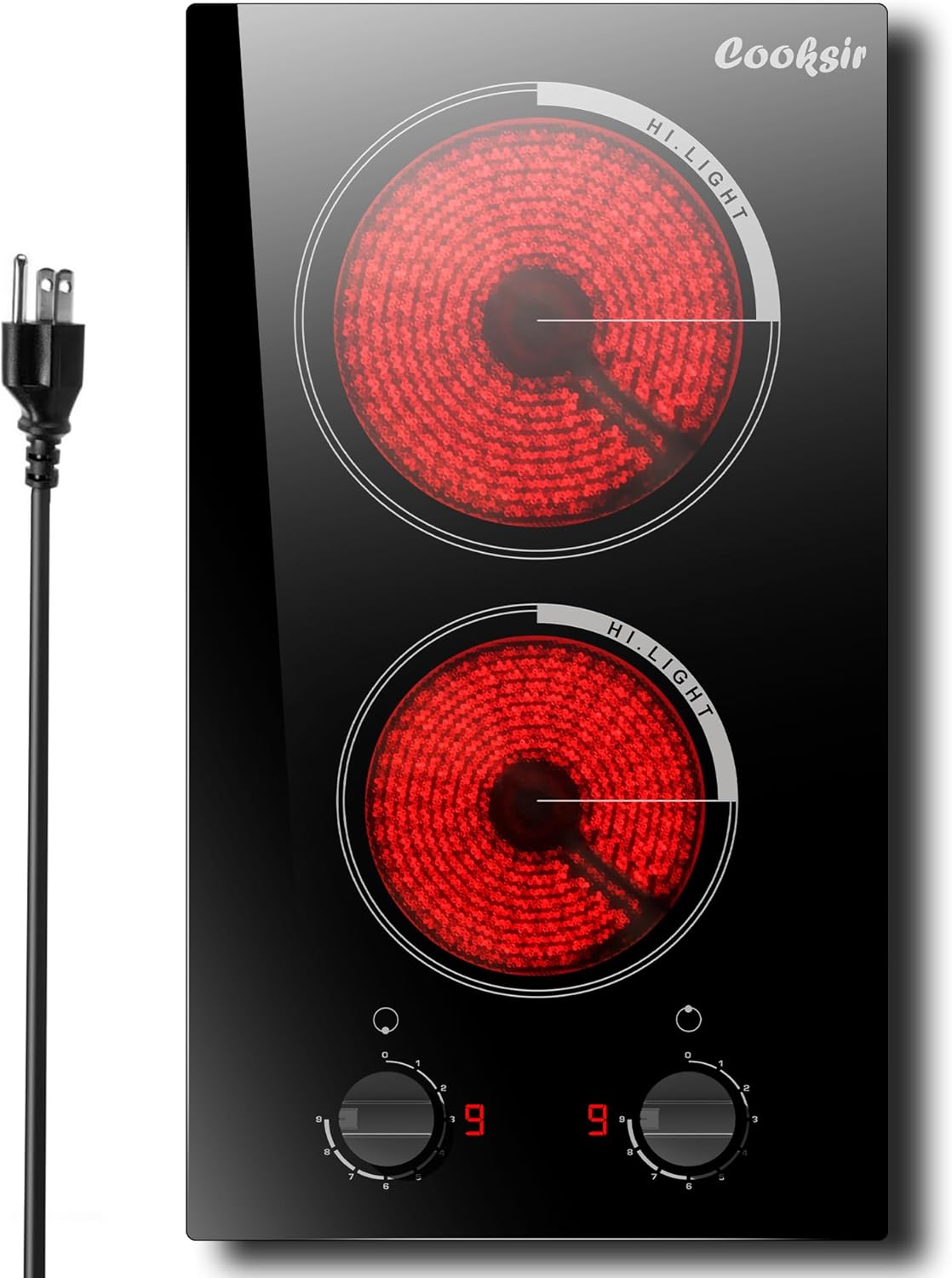 110V Professional 2-Burner Electric Cooktop - Durable Efficient