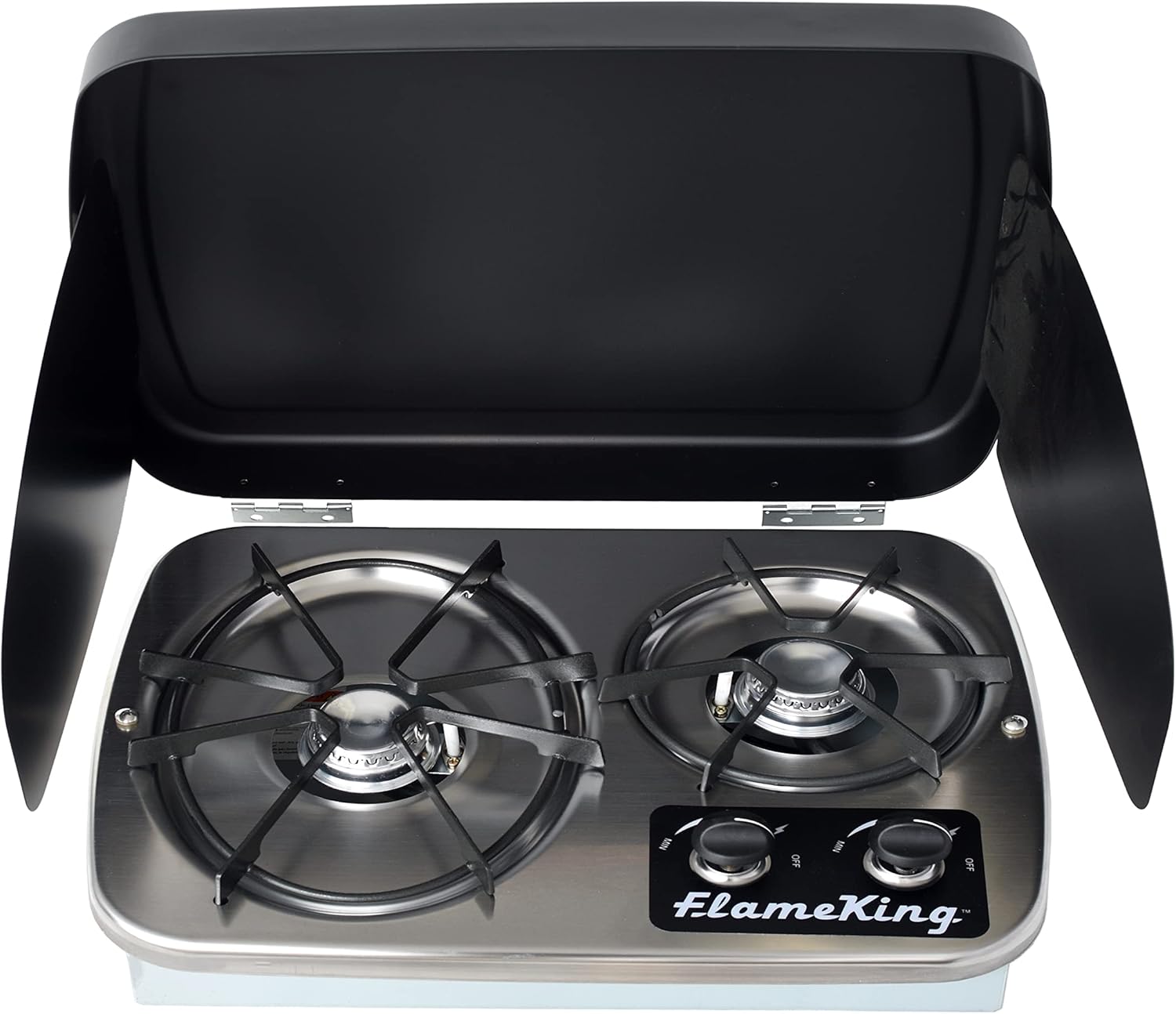 Flame King YSNHT600 Pro 2-Burner LP Cooktop Self-Igniting Compact Design