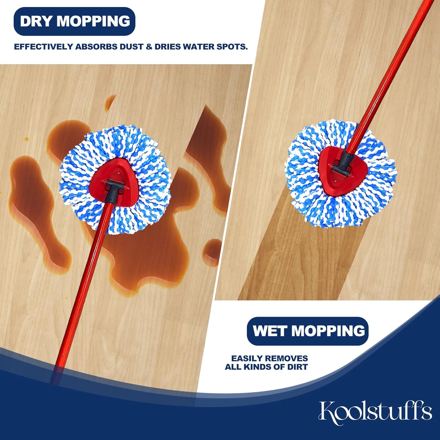 Koolstuffs 3-Piece Spin Mop Refill Set