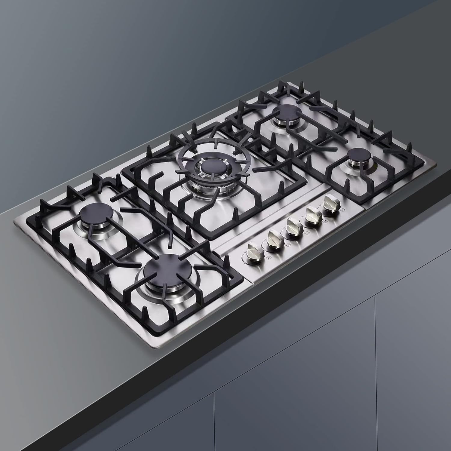 Deli-mate 34 Stainless Steel Gas Cooktop with 5 Burners