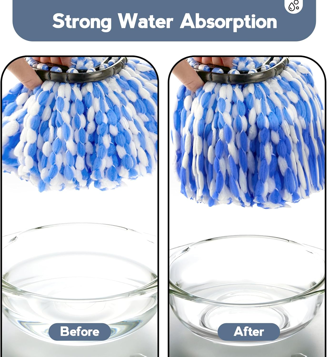 3-Pack Spin Mop Heads Deep Cleaning Machine Washable