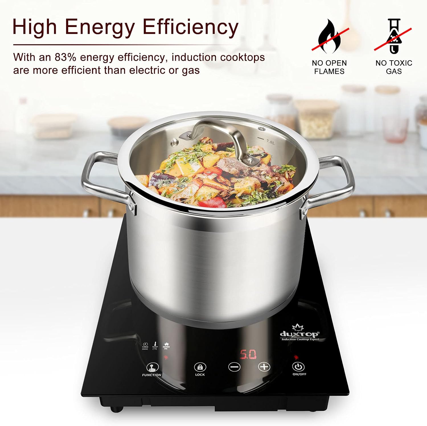 Duxtop Touch-Induction Cooktop Easy Cooking 1800W