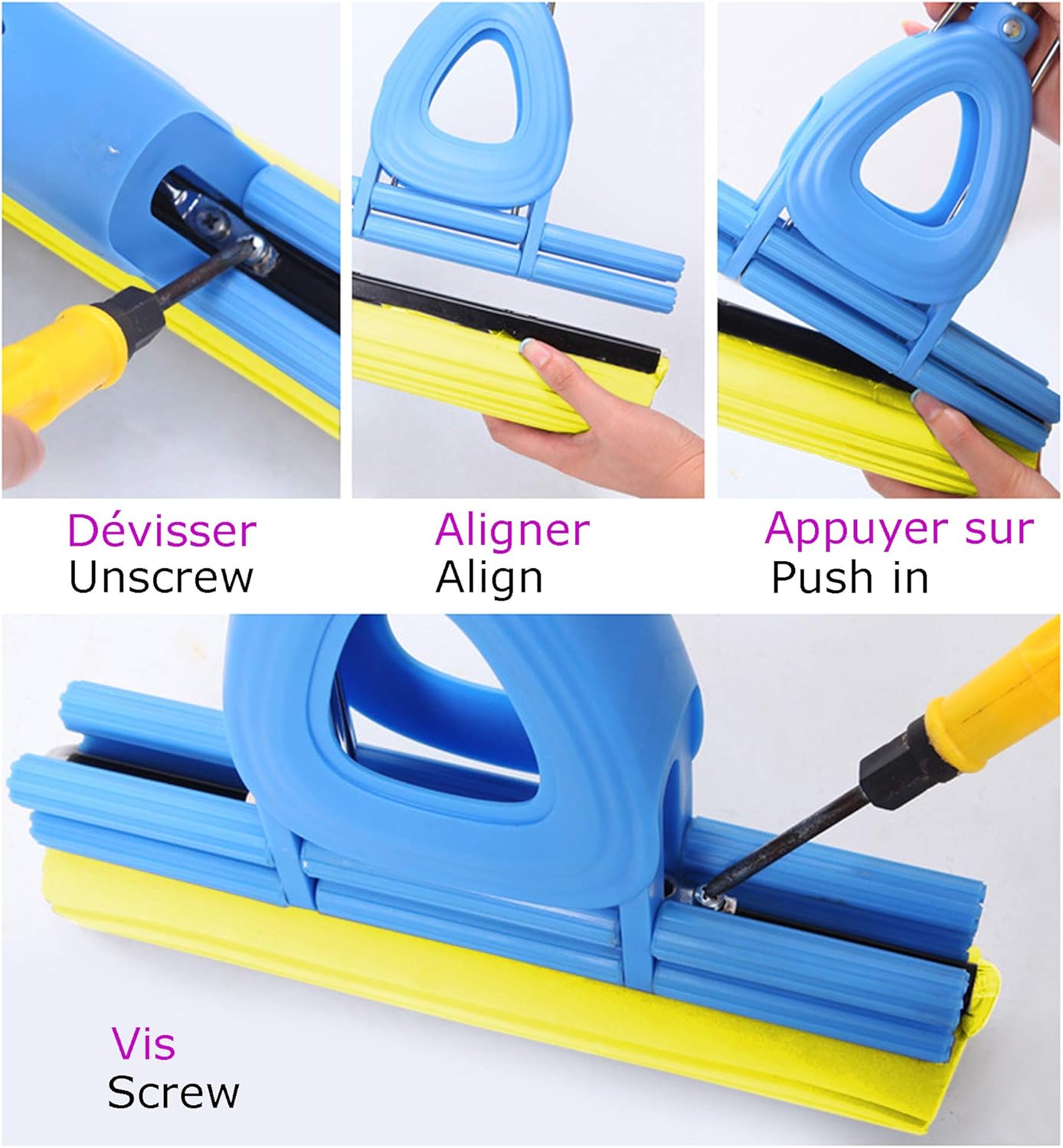 3-Piece PVA Mop Sponge Refill Kit for Mopping