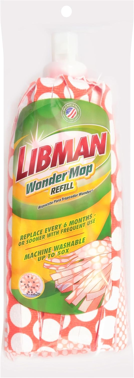 Libman Wonder Mop Refill - Machine Washable GRIPSTRIPS
