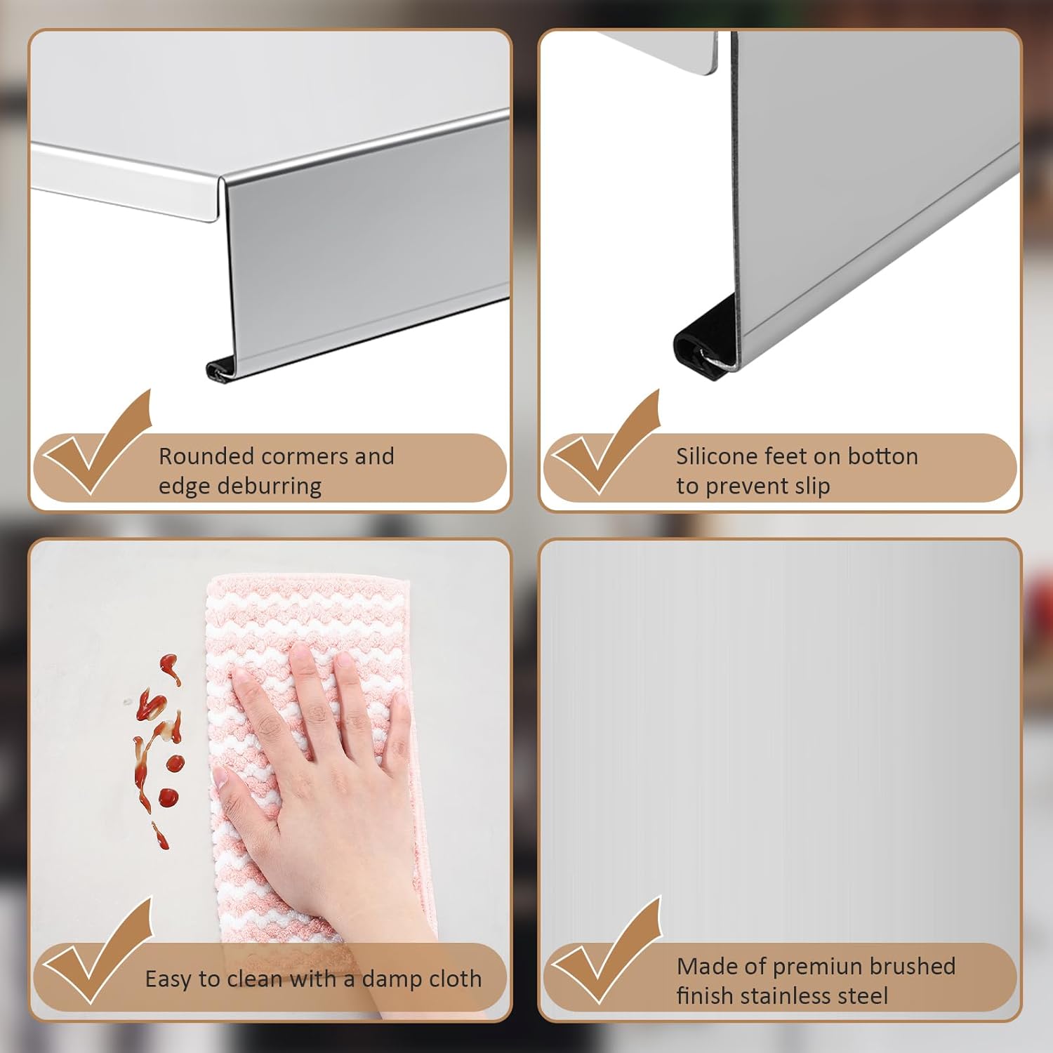 Therwen Stainless Steel Gas Stove Top Cover Extra Work Counter Safety Design