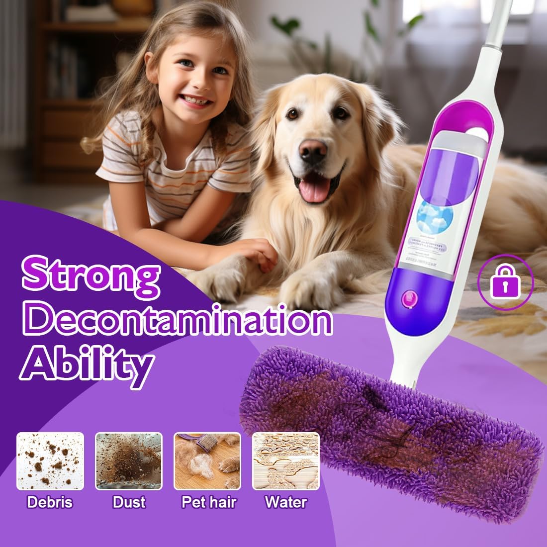 8-Pack Microfiber Reusable Mop Pads for Pet Needs