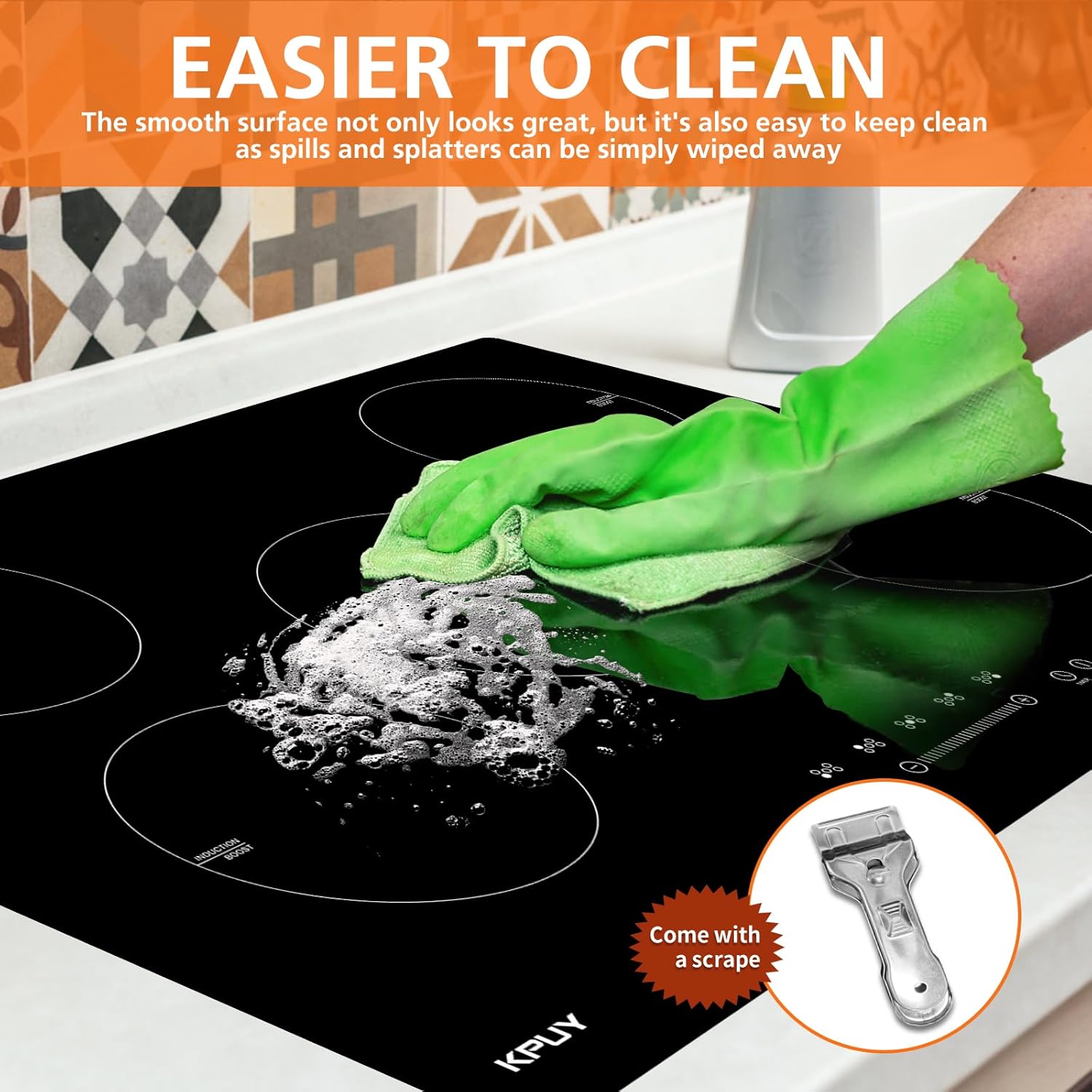 KPUY 5-Burner Electric Induction Cooktop with Timer