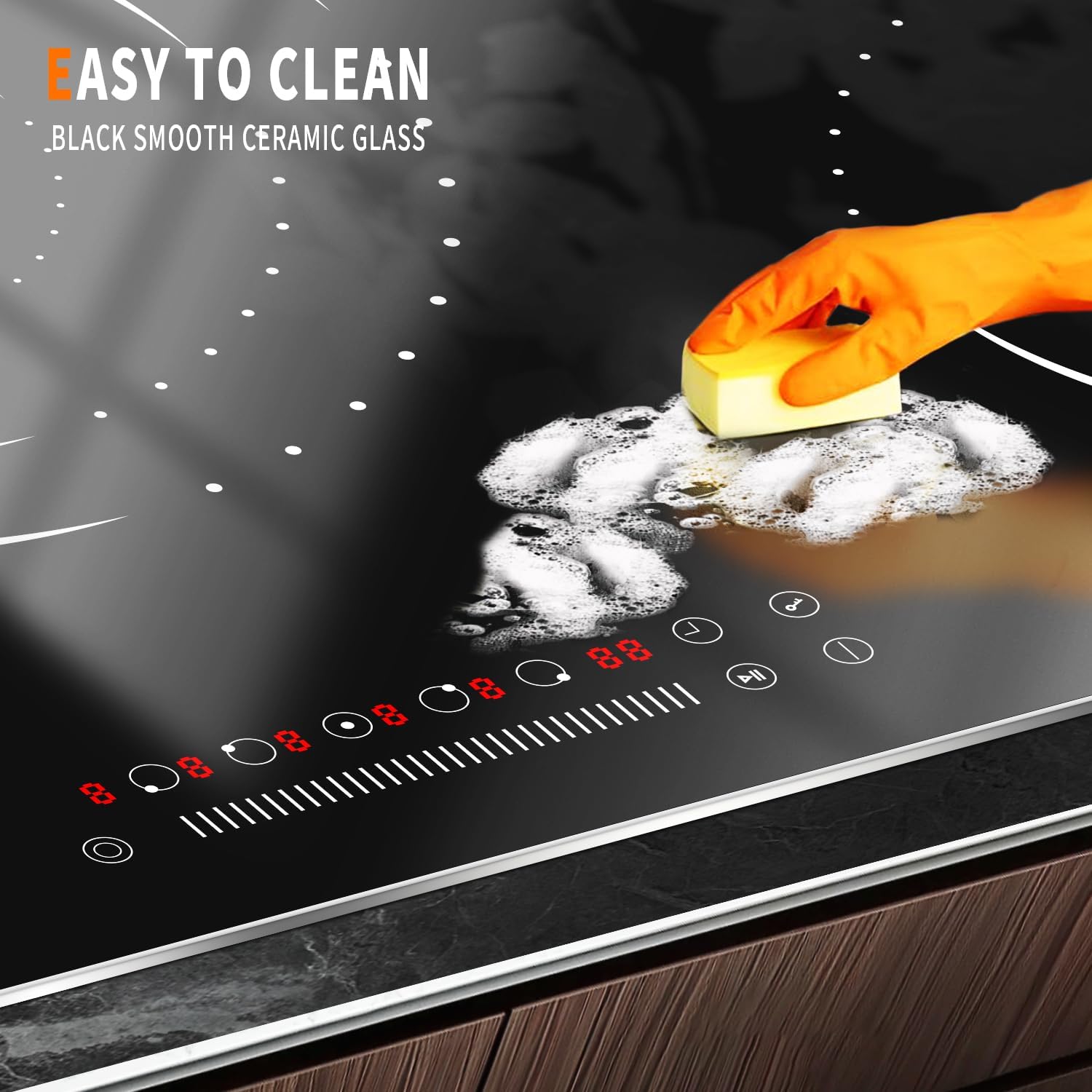 36 Inch Electric Cooktop 5 Burner Safety Cook Top