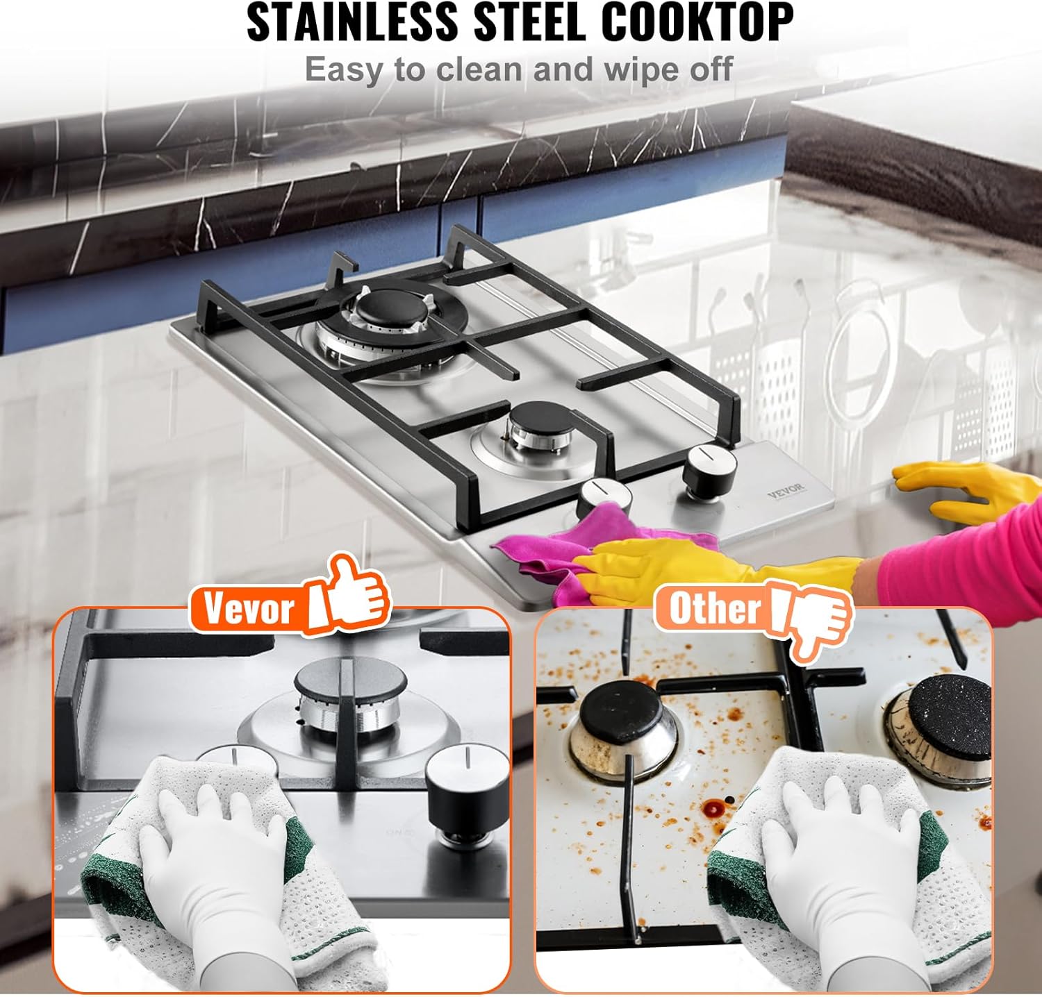 Efficient Dual Fuel Gas Cooktop