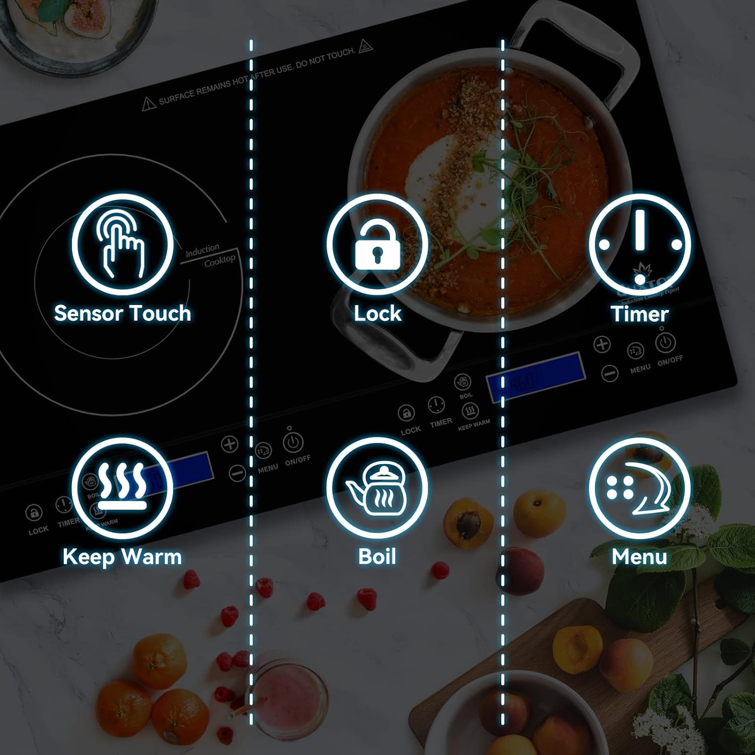 Duxtop LCD 1800W induction cooktop - portable and powerful