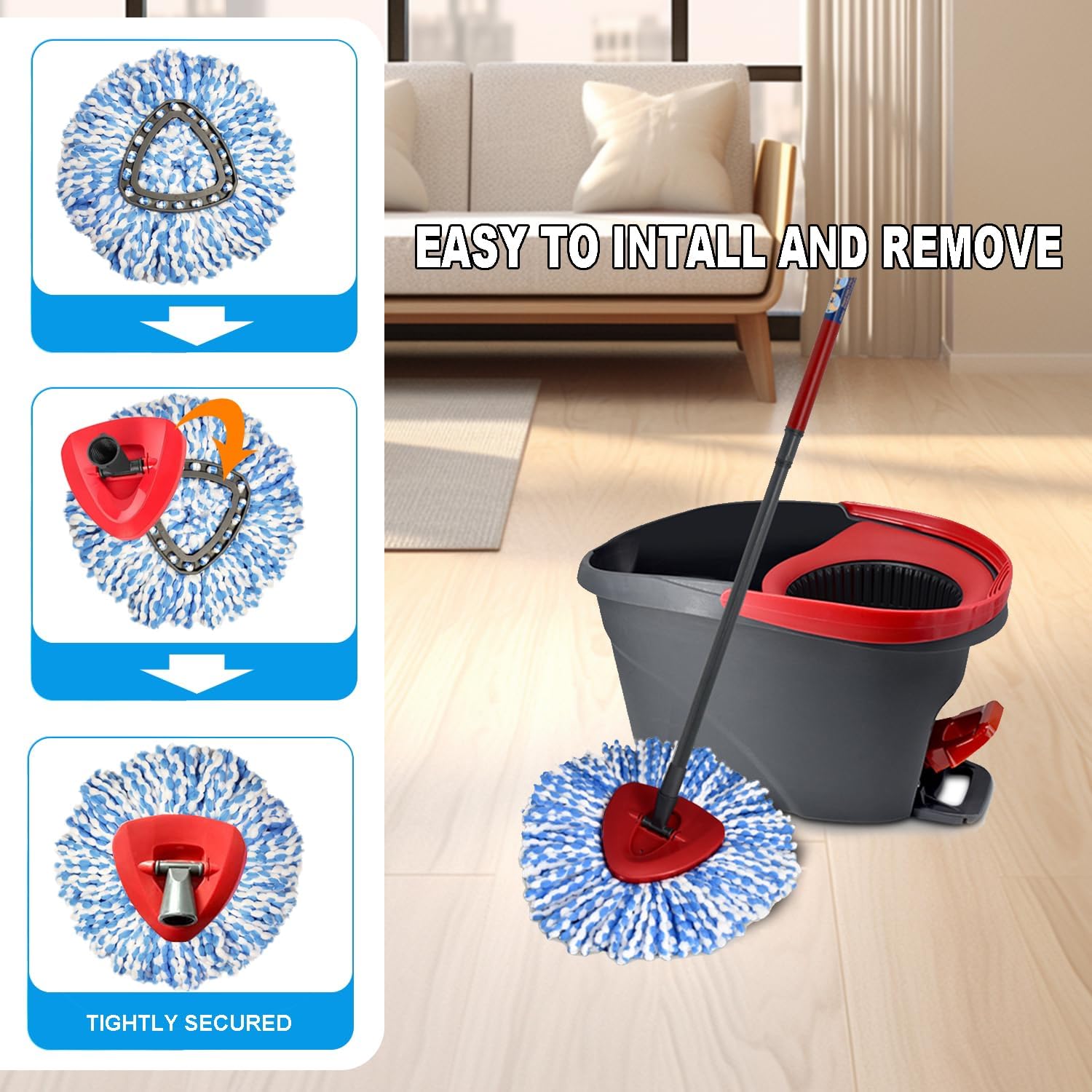 O-Cedar Spin Mop Replacement Head Super Soft Microfiber Machine Washable
