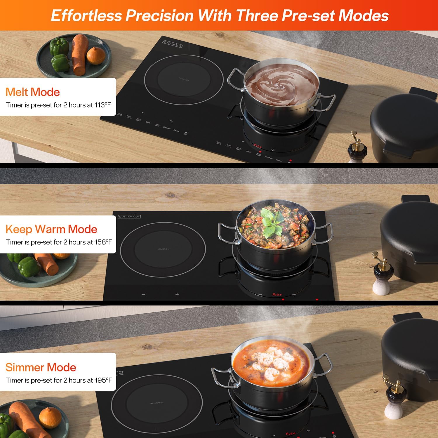 Empava Dual Burner Induction Cooktop for Kitchen RV Use