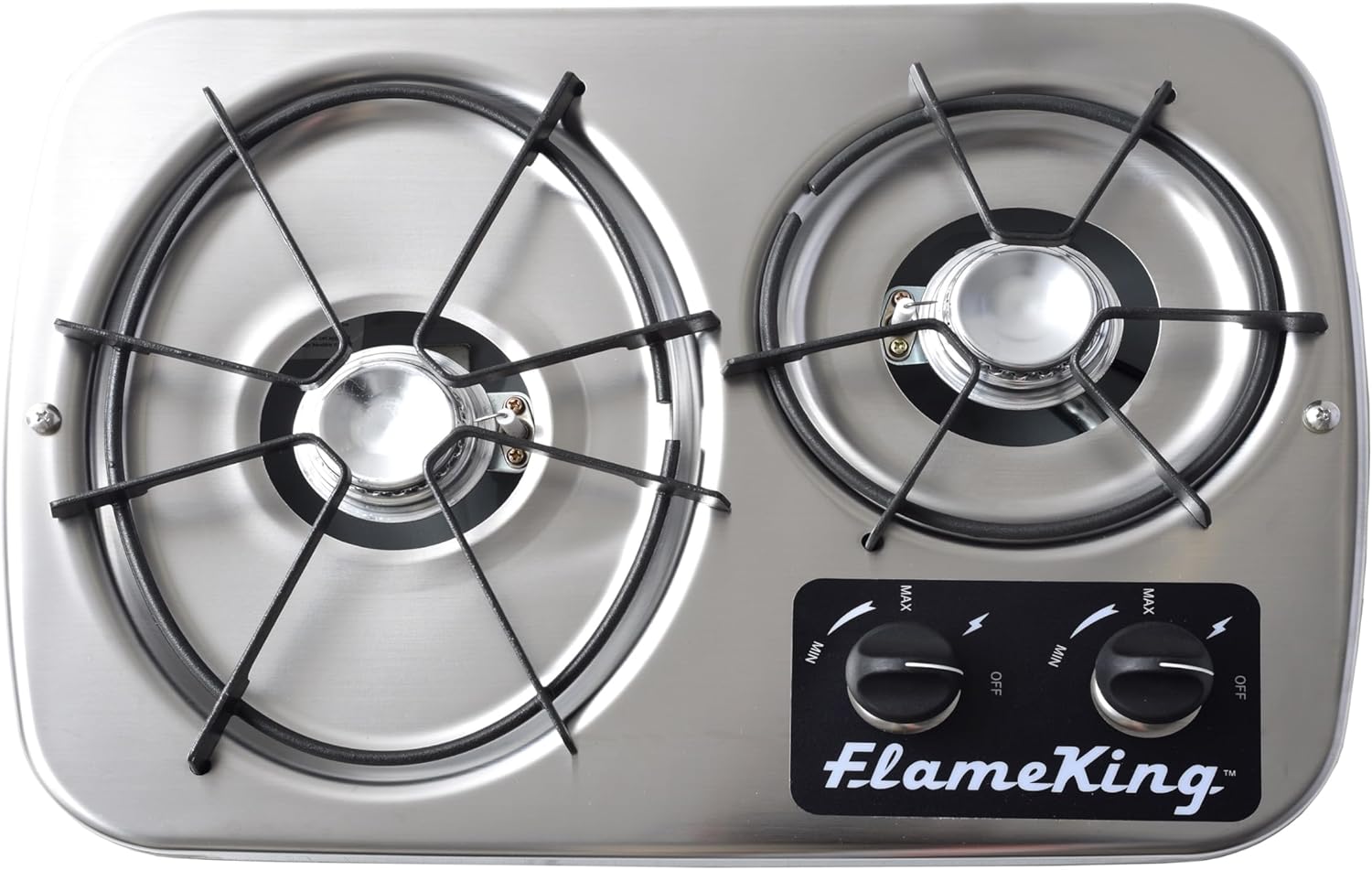 Flame King YSNHT600 Pro 2-Burner LP Cooktop Self-Igniting Compact Design