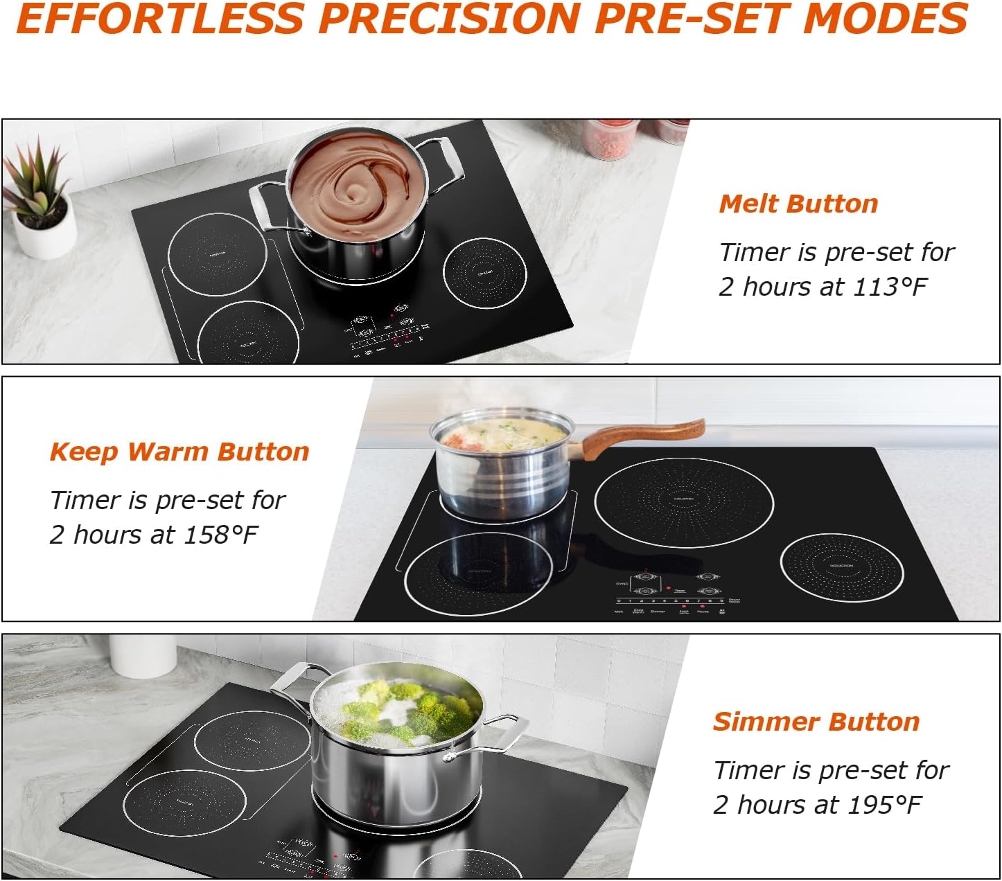 Bigoods 30 Series 4-Burner Induction Cooktop