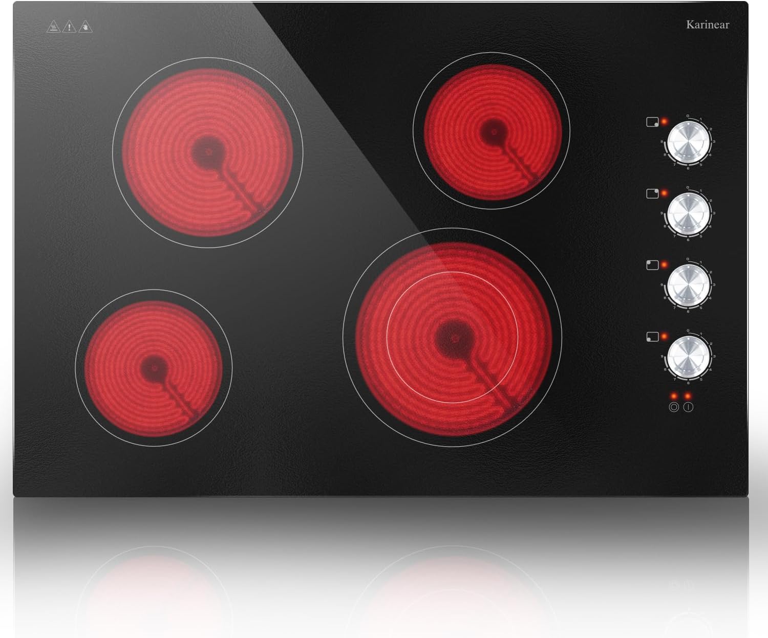Powerful 30 Electric Cooktop Built-In Ceramic Surface