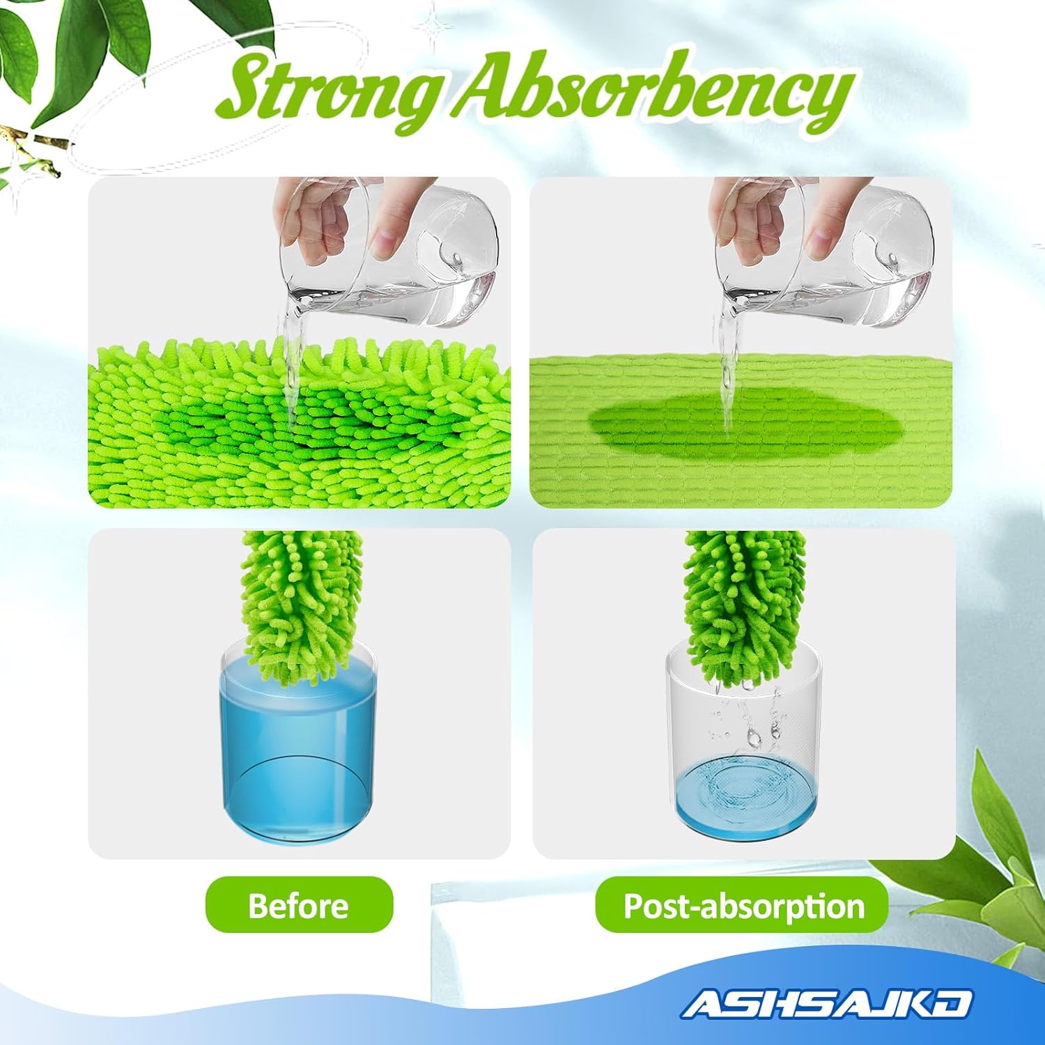 Reusable Mop Pad Refill 8-Pack Swiffer Compatible Microfiber Chenille