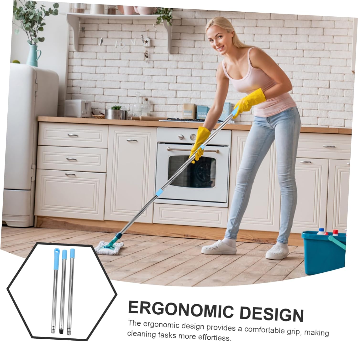Stainless Steel MopRod Adjustable High-Quality Bathroom Shower Cleaner