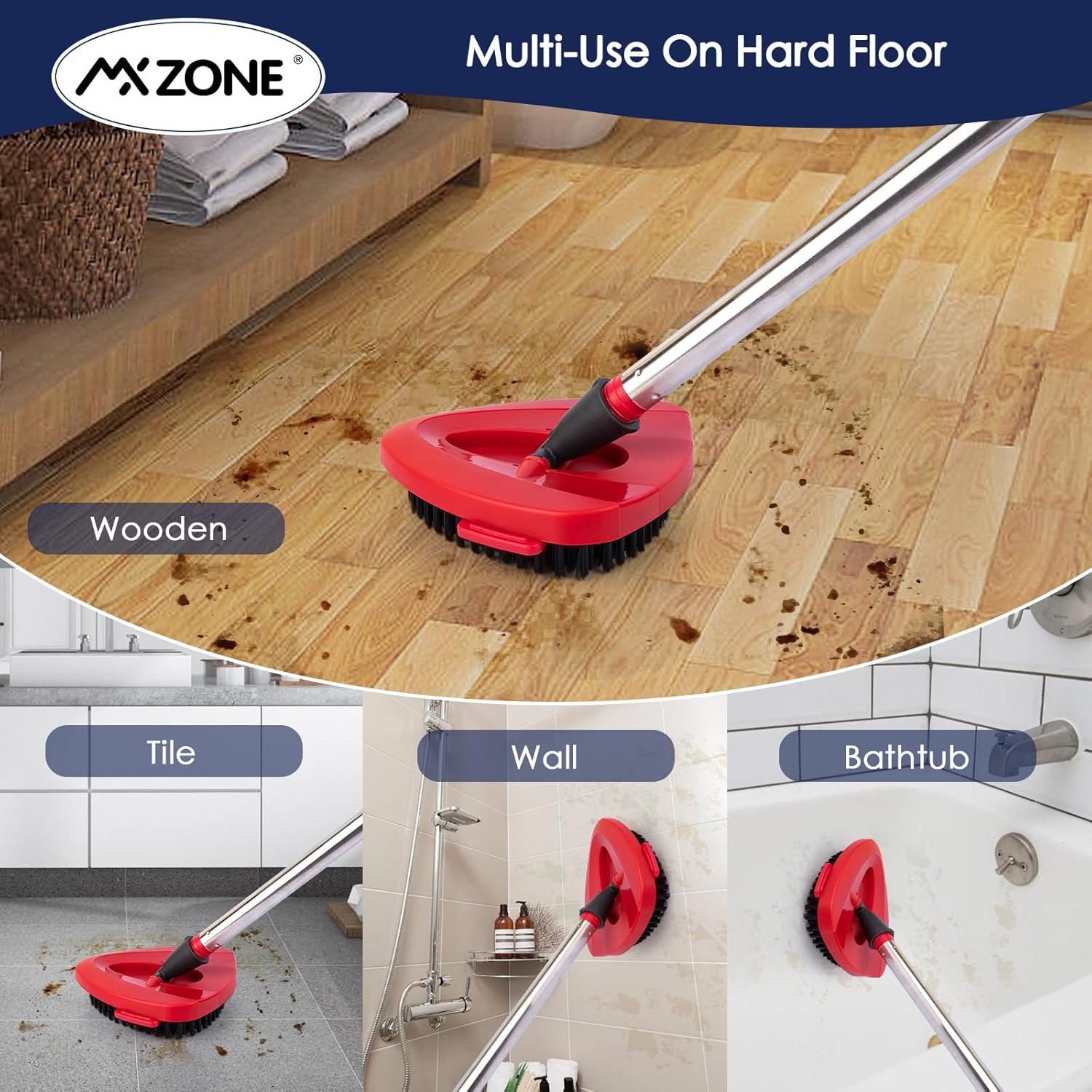 MXZONE Enhanced Scrubber Mop Head for Easy Tile Surface Cleaning