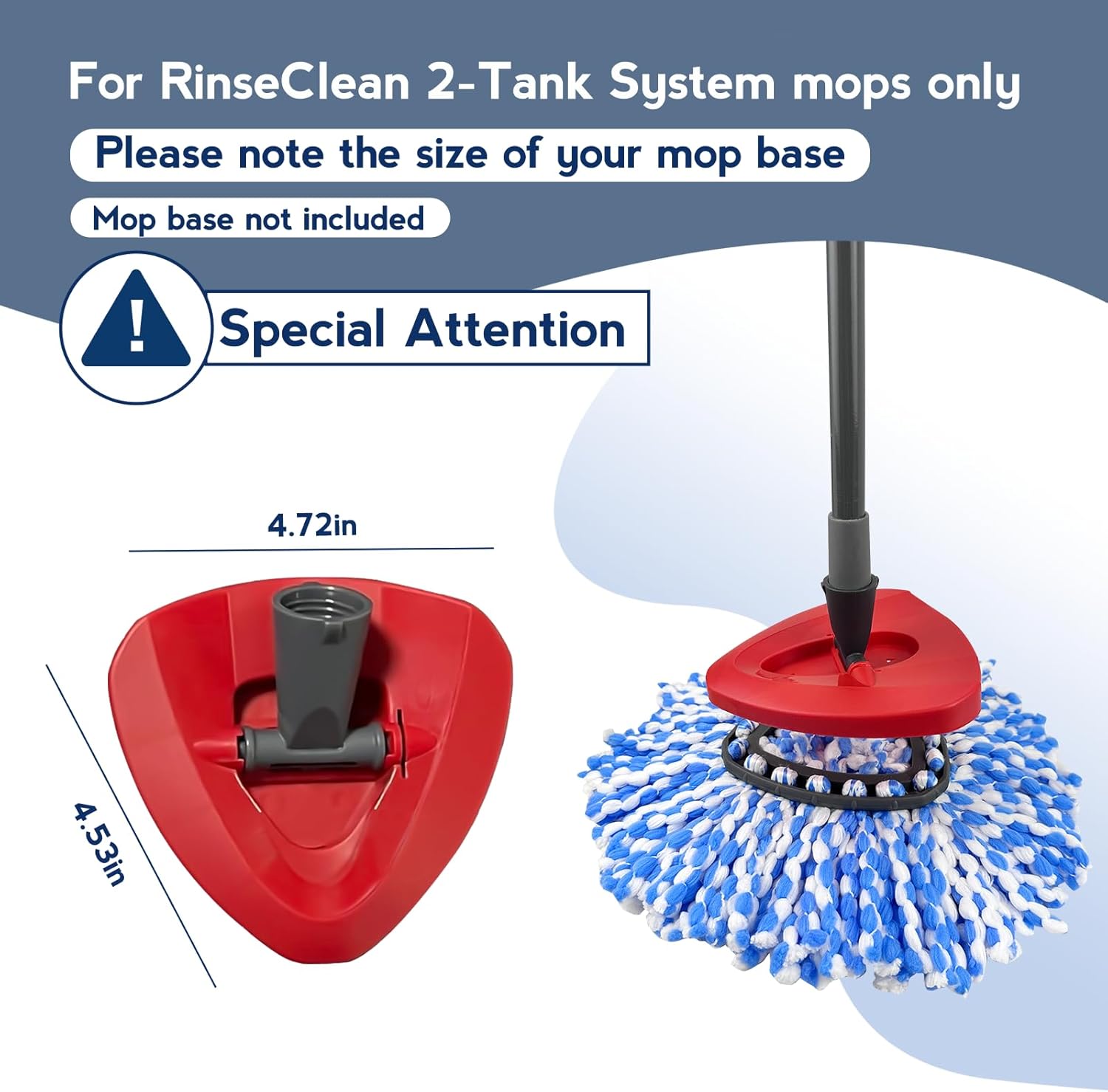 3-Pack Spin Mop Heads Deep Cleaning Machine Washable