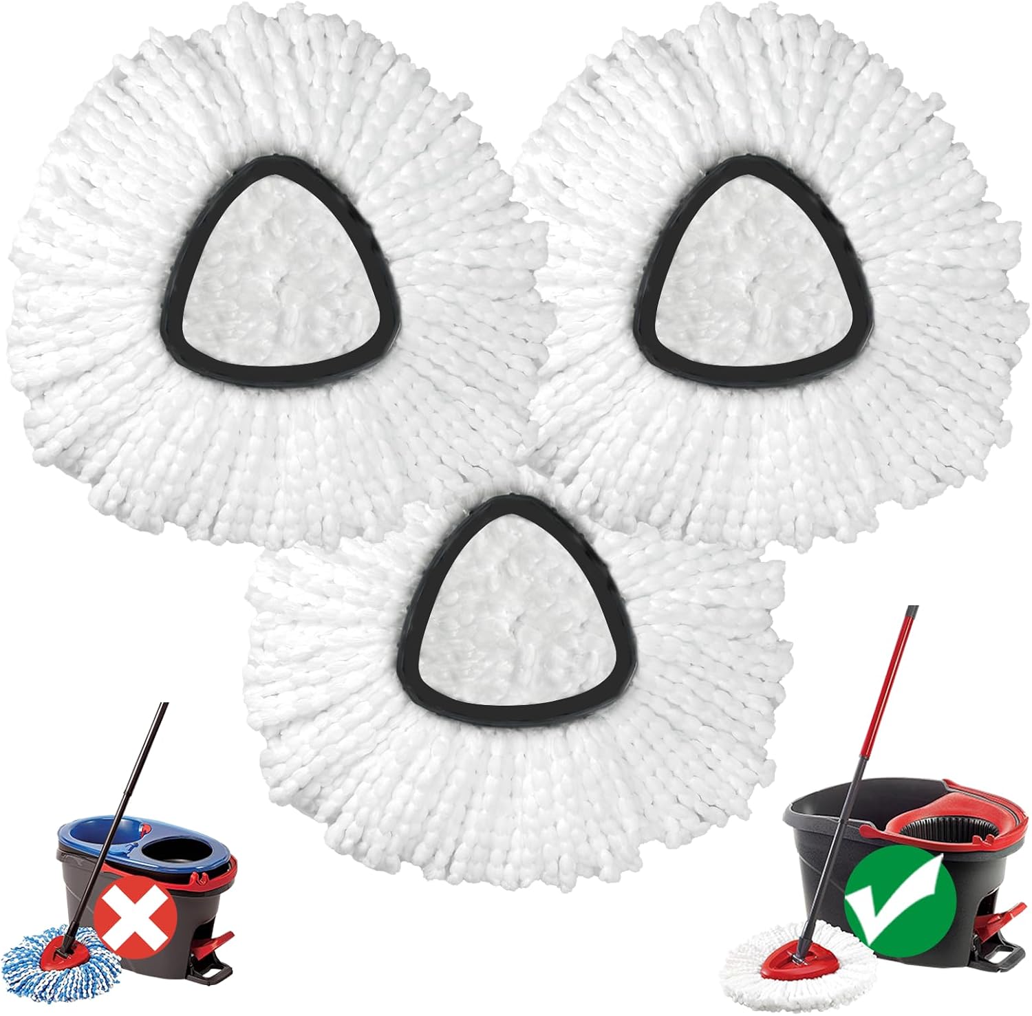 Mop Head Replacement 3-Pack O Cedar EasyWring 1-Tank System