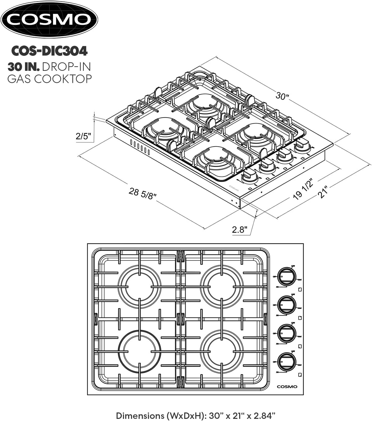 Powerful 4-Burner Gas Cooktop for Reliable Cooking in the USA