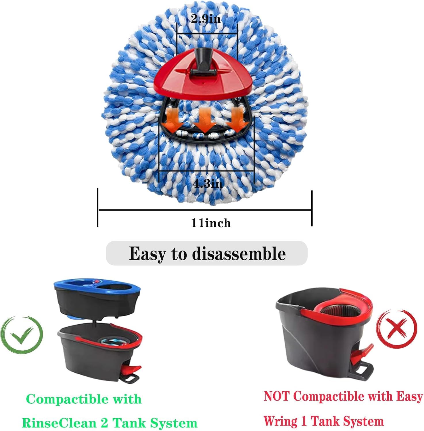 3-Piece Fluffy Microfiber Mop Heads