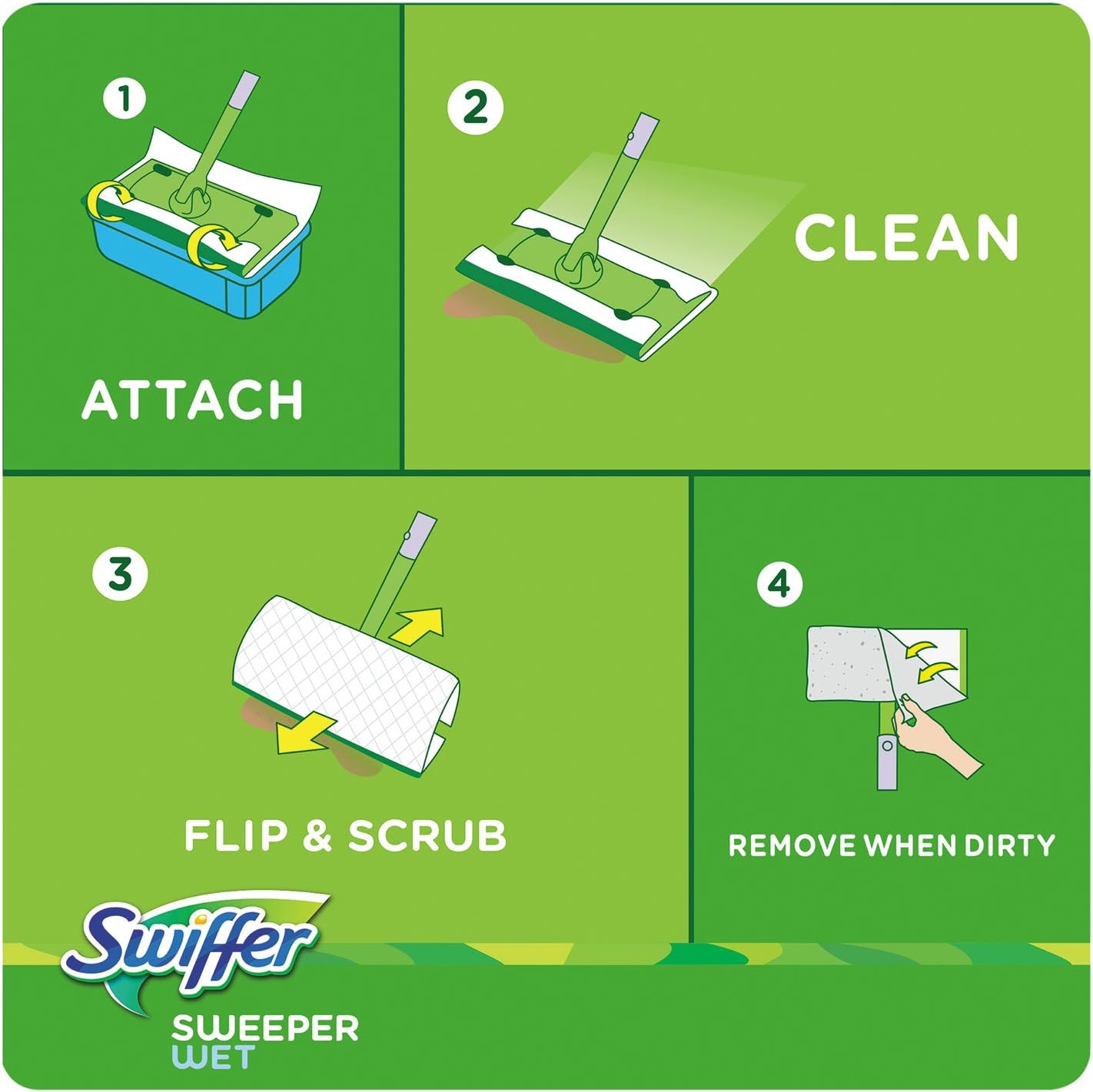 Swiffer Sweeper Wet Mop Pads Clean Better Deeper Every Time