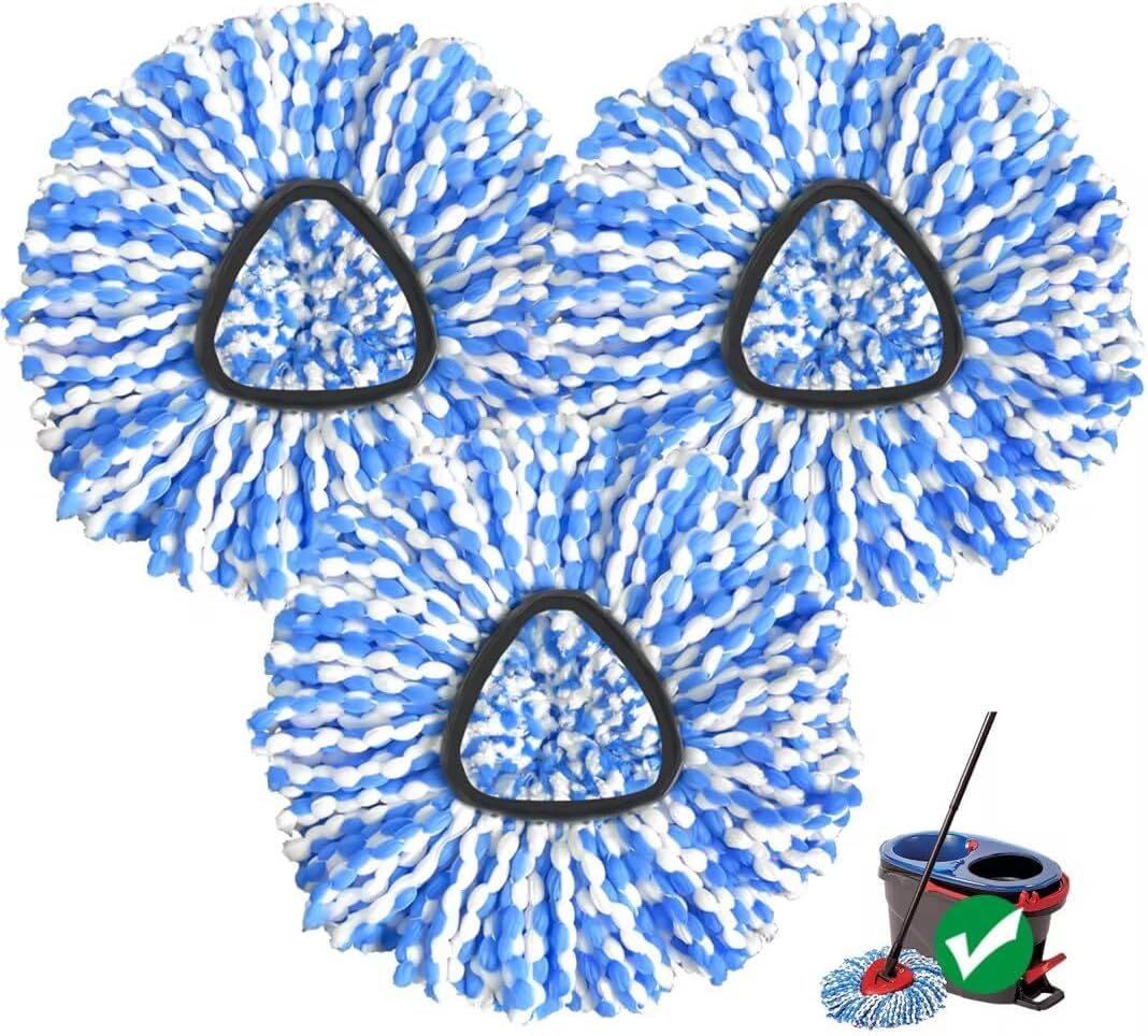 3-Pack Spin Mop Replacement Heads for Rinseclean 2-Tank System