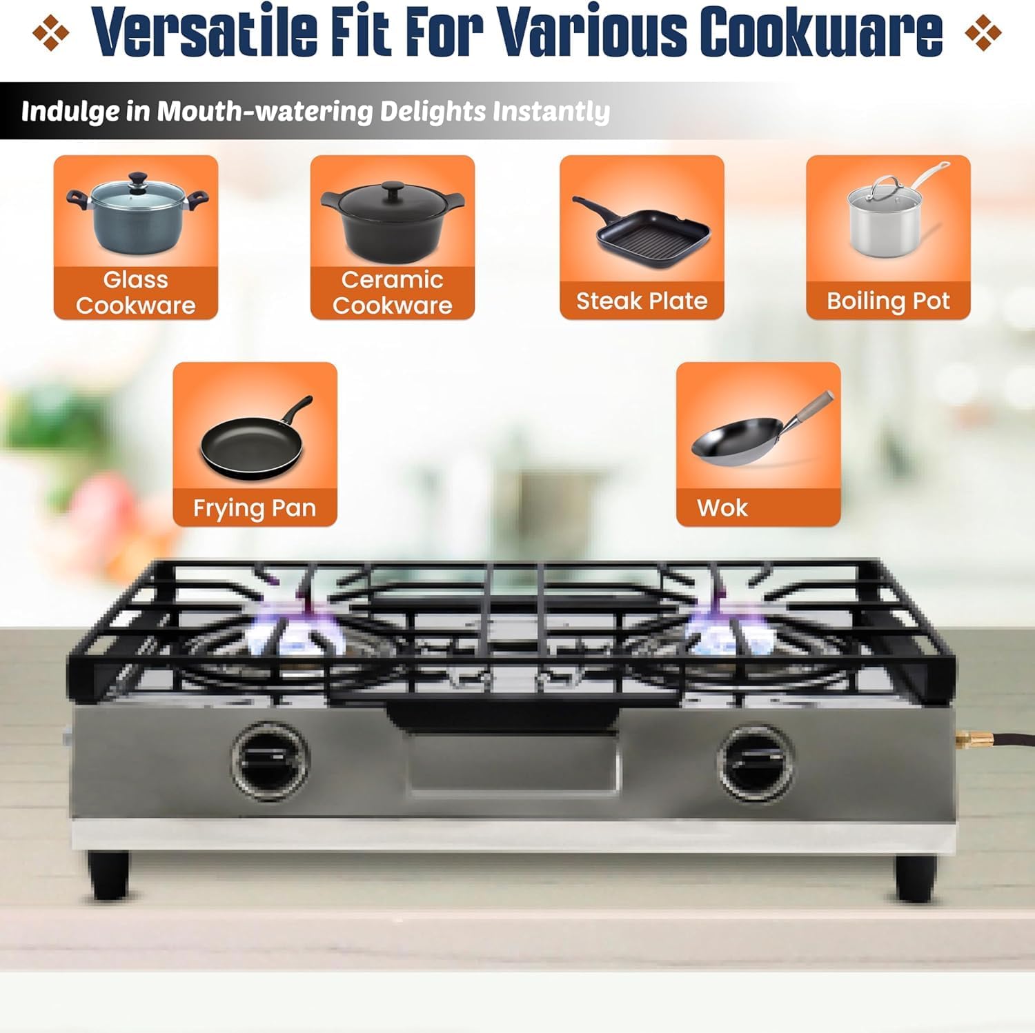 Dual-Burner Propane Stove for Outdoor Cooking