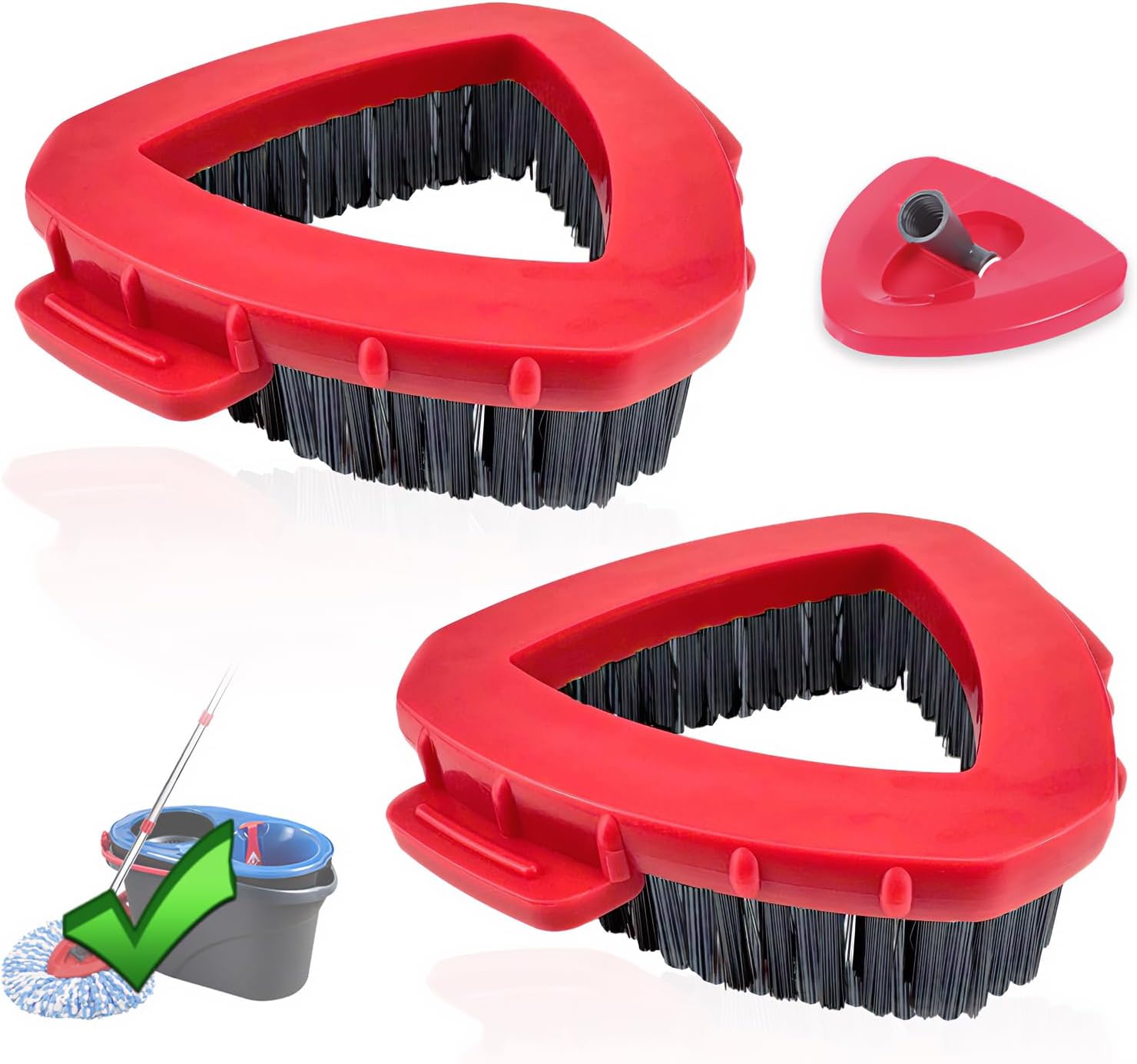 kBPoly scrub brush 2 Pack Mop Heads Replacement for Tile Shower Cleaning