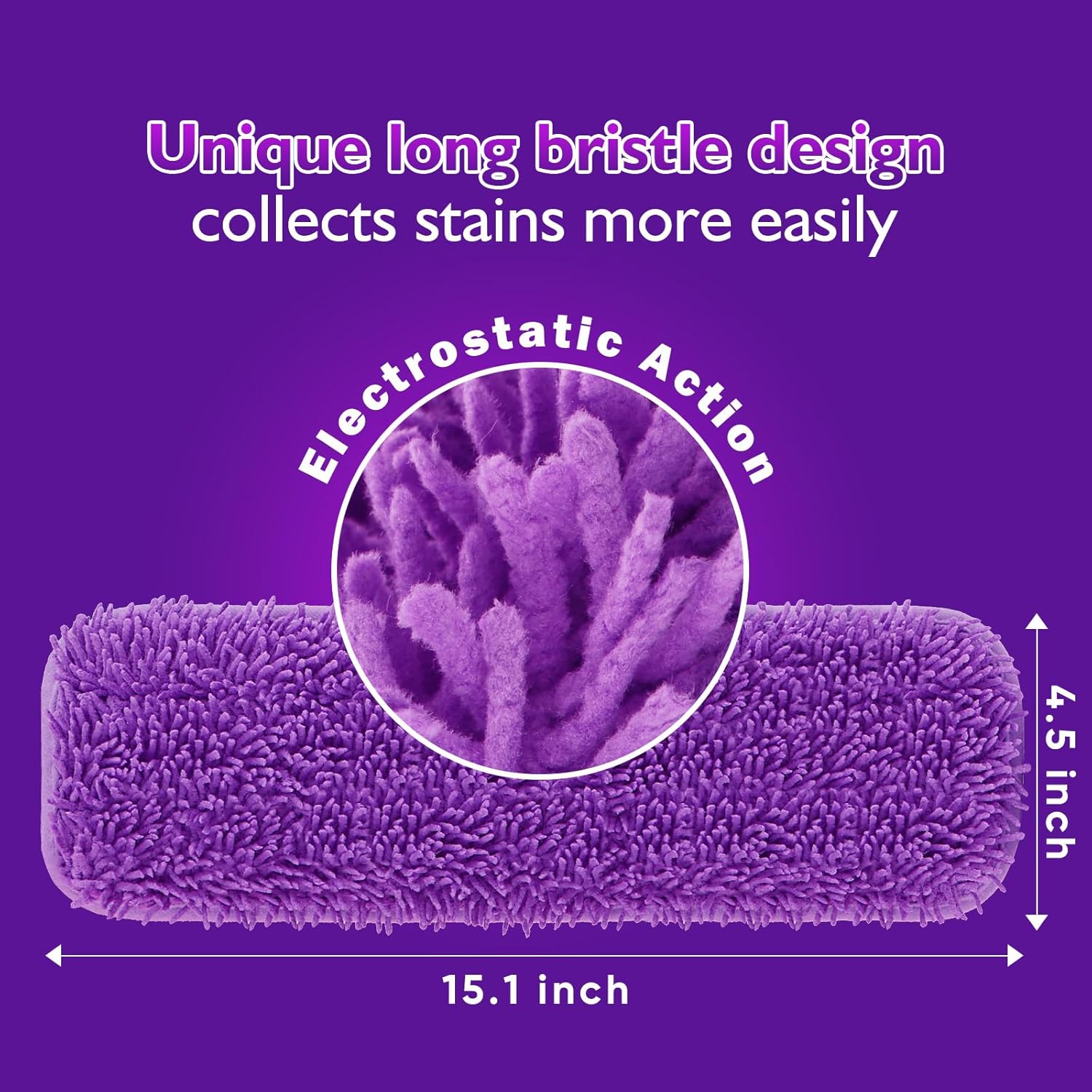 8-Pack Microfiber Reusable Mop Pads for Pet Needs