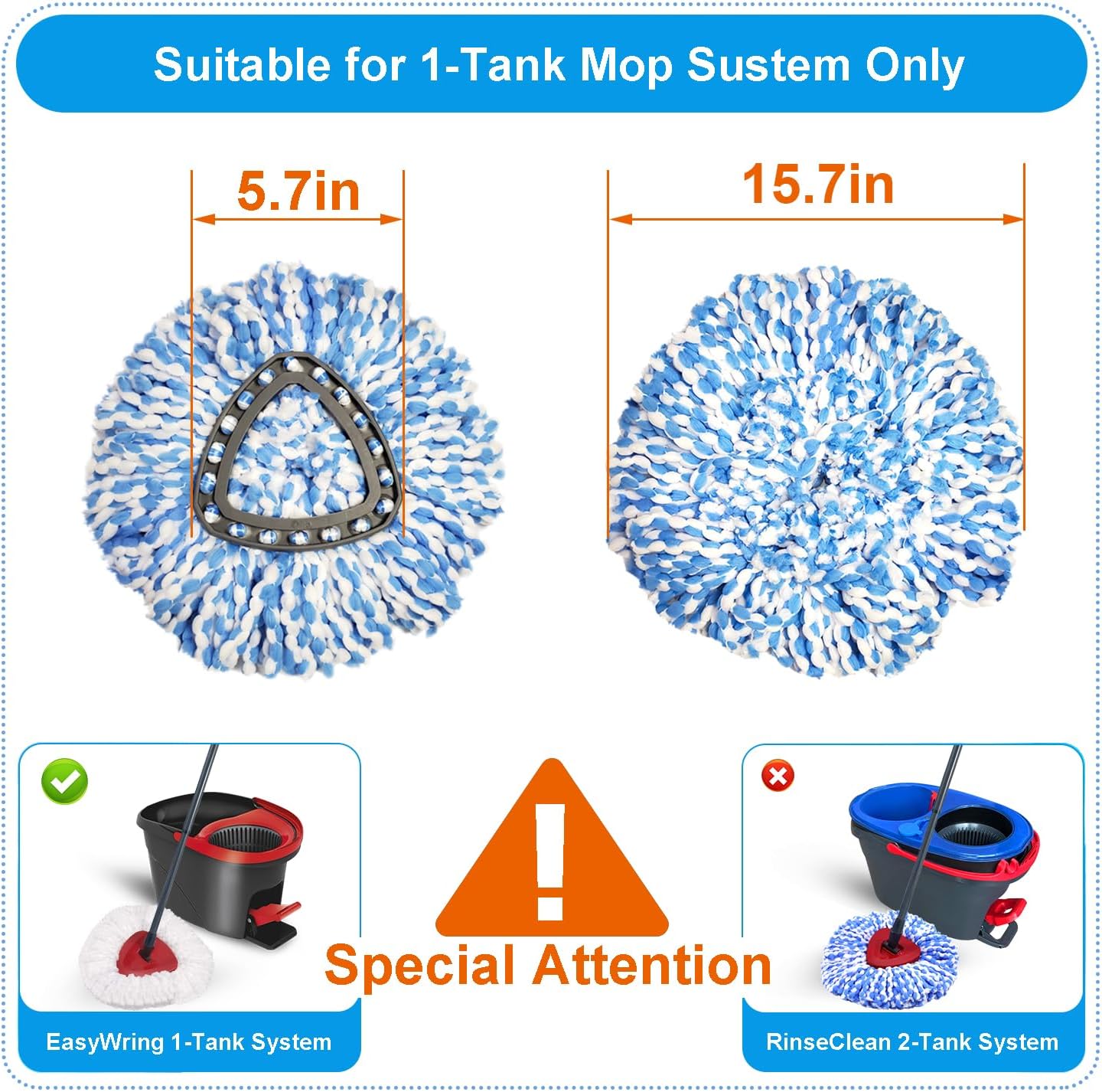 O-Cedar Spin Mop Replacement Head Super Soft Microfiber Machine Washable