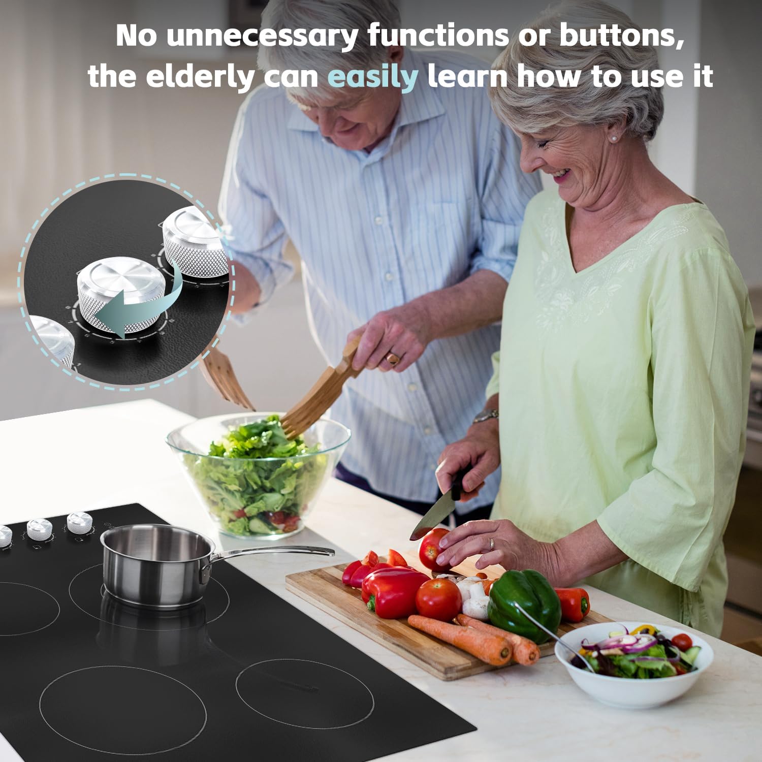 Powerful 30 Electric Cooktop Built-In Ceramic Surface