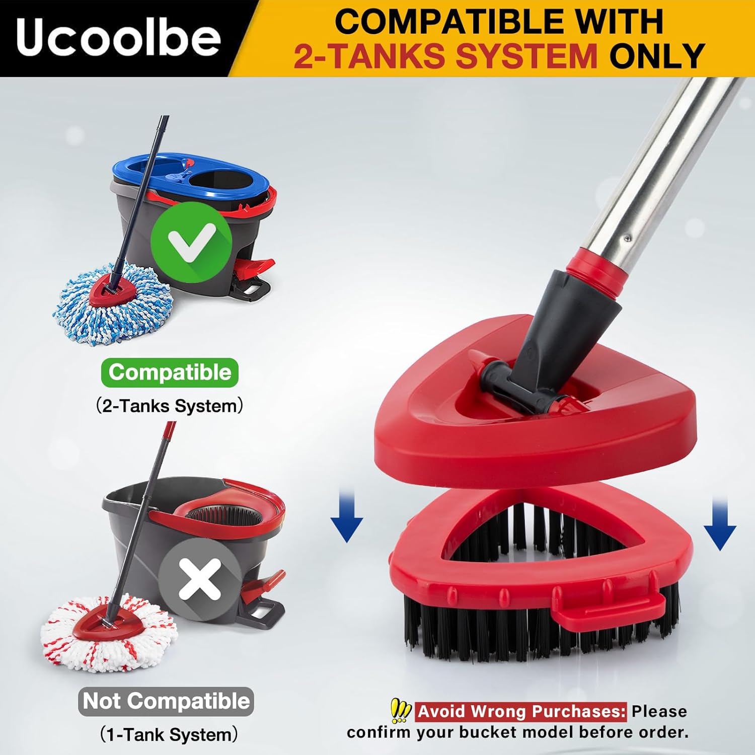 Durable scrub brush for O-Cedar Spin Mop