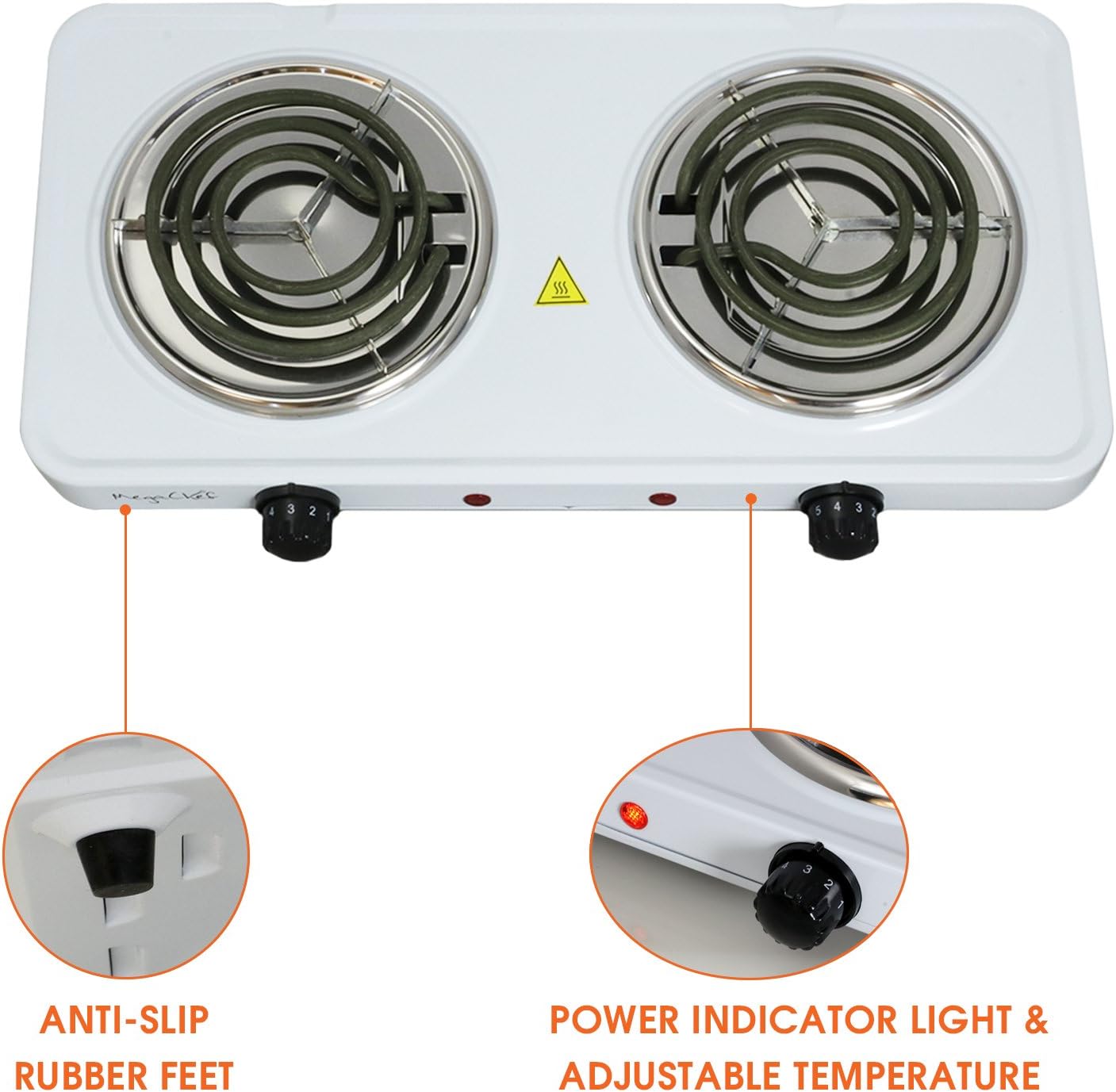 MegaChef Portable Dual Electric Cooktop